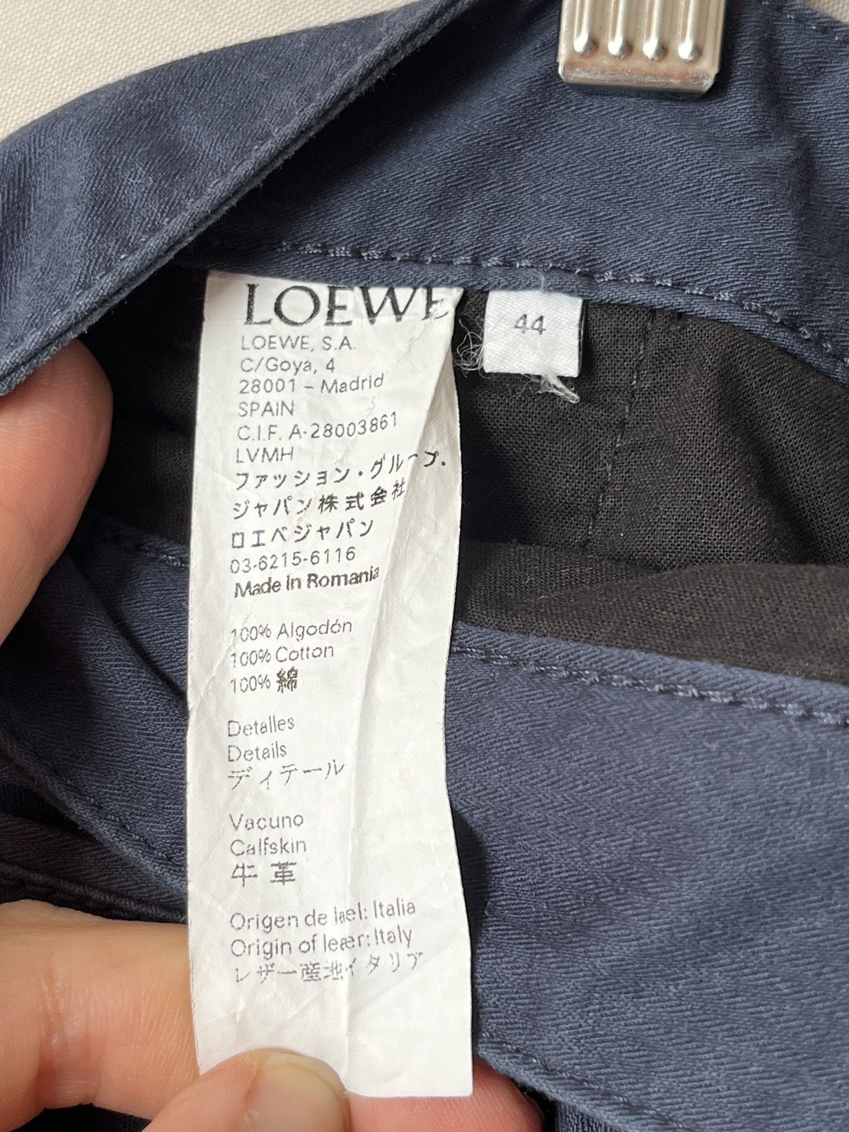 Loewe LOEWE Navy Blue Simple Minimalistic Chino Pants Size US 29 - 14 Thumbnail