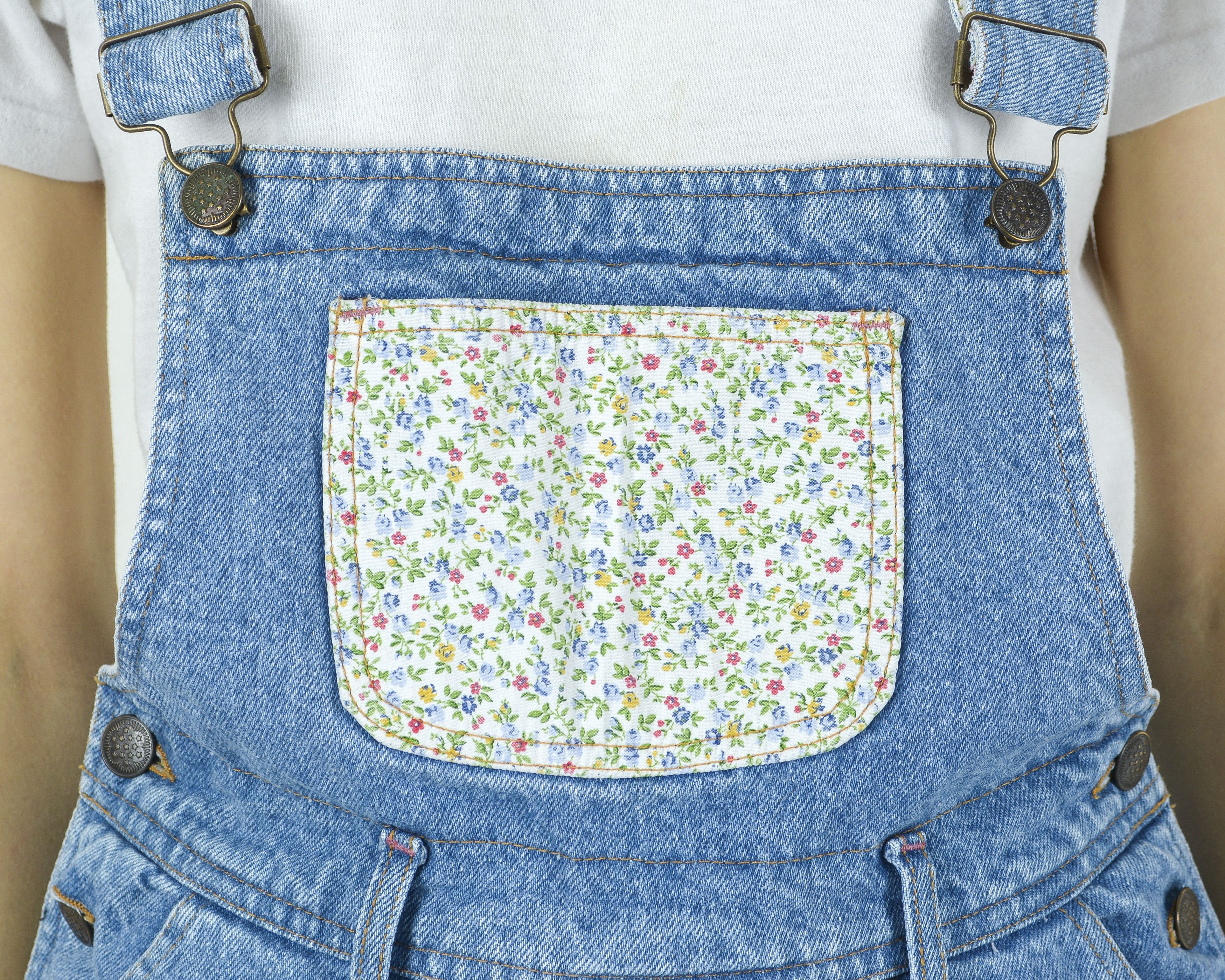 Other × Vintage Denim Shorts Overalls Jean Dungaree Jumpsuit Romper Playsuit Size 29" - 5 Thumbnail