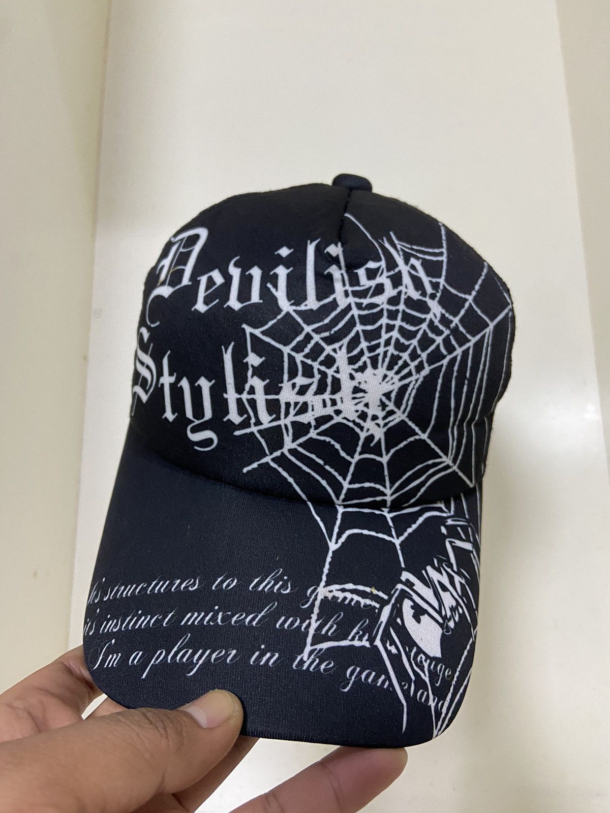 If Six Was Nine 2000s doublefocus devils stylish black spider trucker hat Size ONE SIZE - 2 Thumbnail