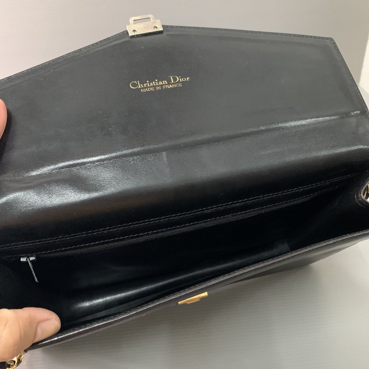 Christian Dior Monsieur Christian Dior Black Leather Vintage Chain Bag Size ONE SIZE - 13 Thumbnail