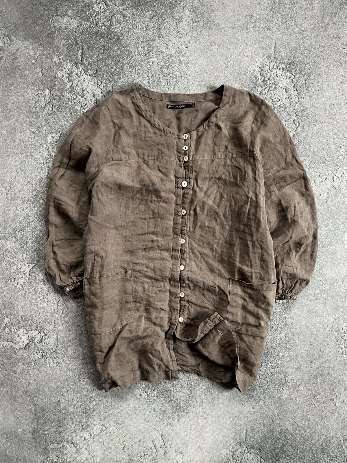 Gudrun Sjoden Gudrun Sjoden Linen Knit Long Sleeve Tunic Button Dress Sz L Size L / US 10 / IT 46 - 2 Thumbnail