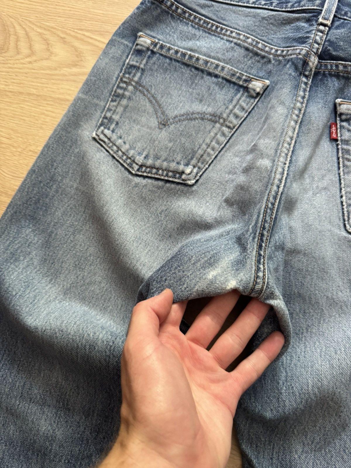 Levi's Vintage 00’s 2002 Levis 521 Blue Distressed Denim Jeans Size US 31 - 6 Thumbnail