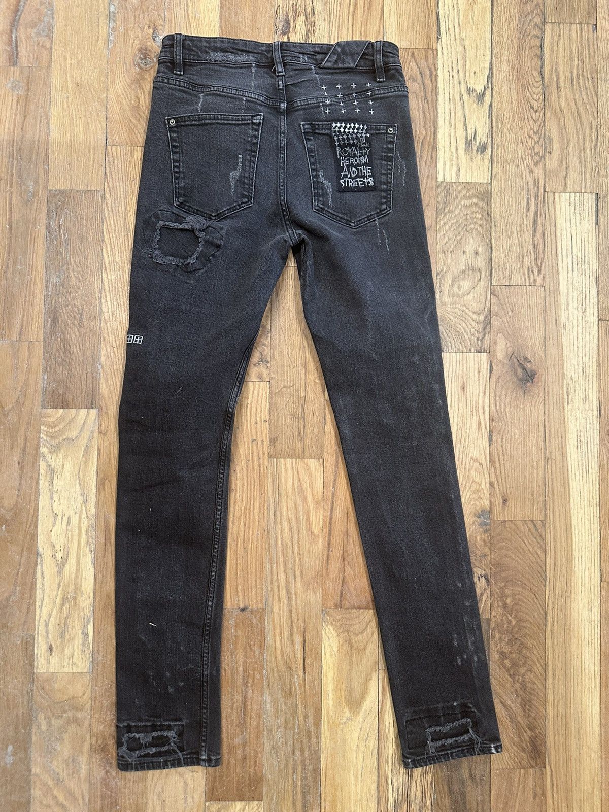 Ksubi Ksubi Distresed Patched Faded Black Denim Jeans Size 29 Size US 29 - 2 Thumbnail