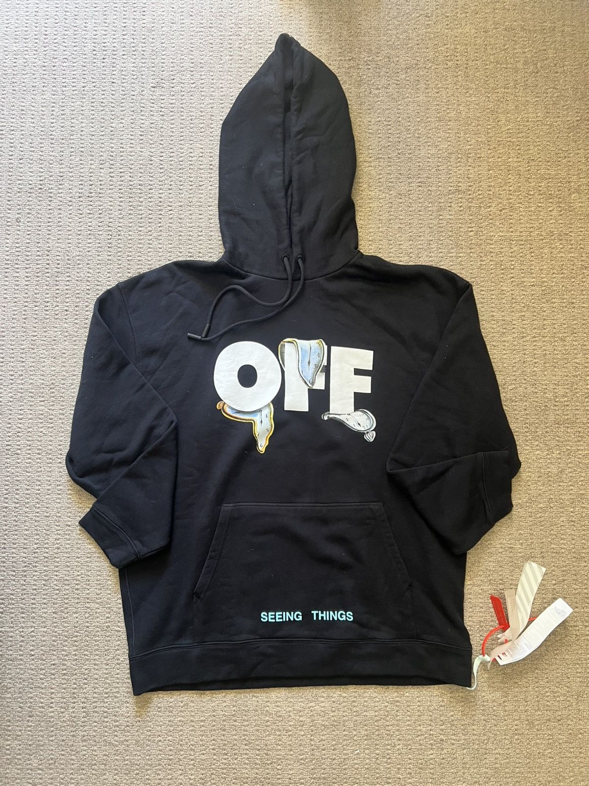 Off-White Off-white “off” “seeing things” melting clock Dali hoodie Size US M / EU 48-50 / 2 - 1 Thumbnail