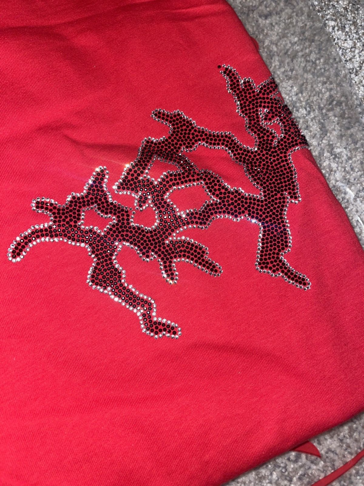 Revenge Revenge Red Lightning Rhinestone Tee Size US XL / EU 56 / 4 - 4 Thumbnail
