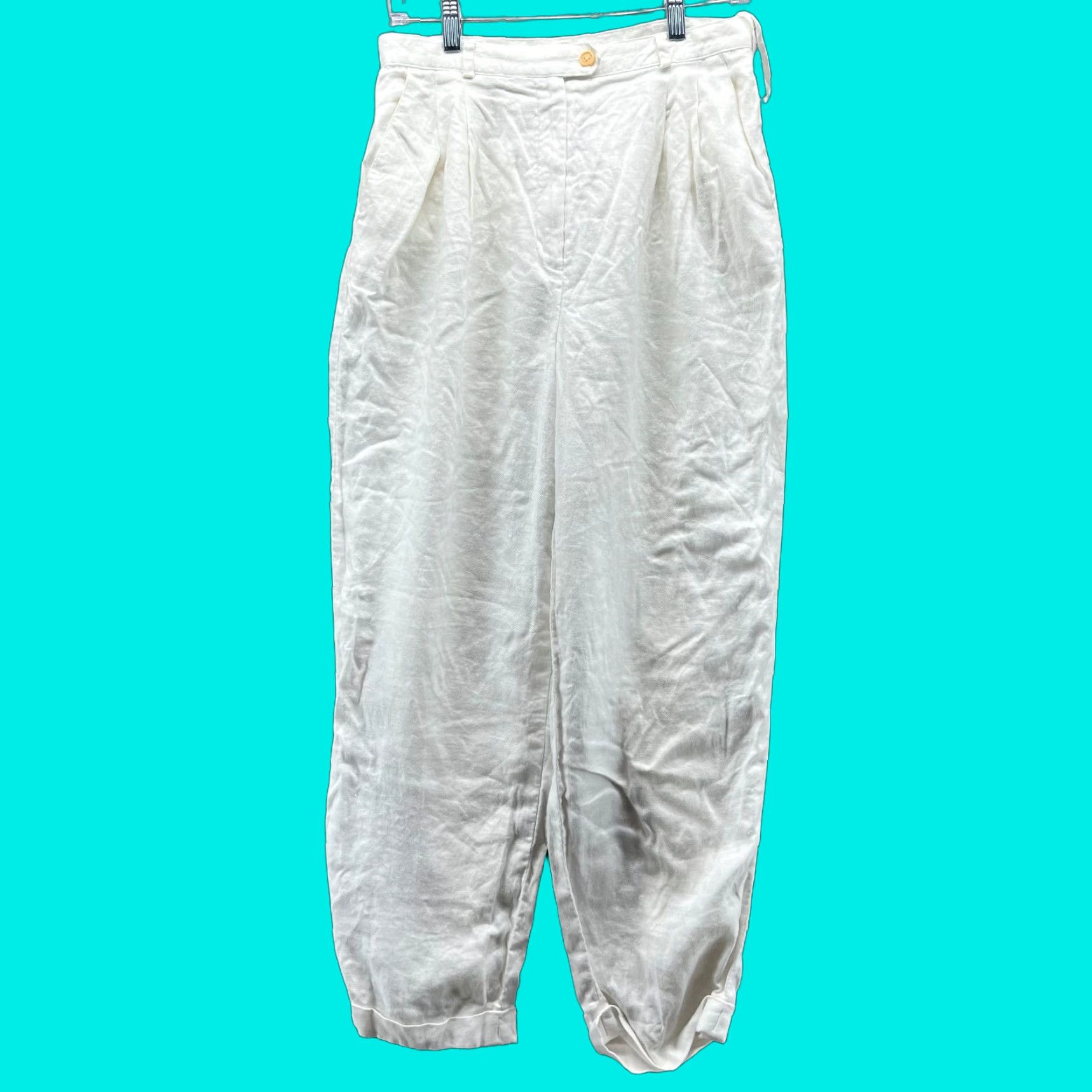 Ralph Lauren Lauren Ralph Lauren Dress Pants Women 10 White Linen Straight Hidden Pockets Solid 10 Womens Pants Brown? Size 32" / US 10 / IT 46 - 1 Thumbnail
