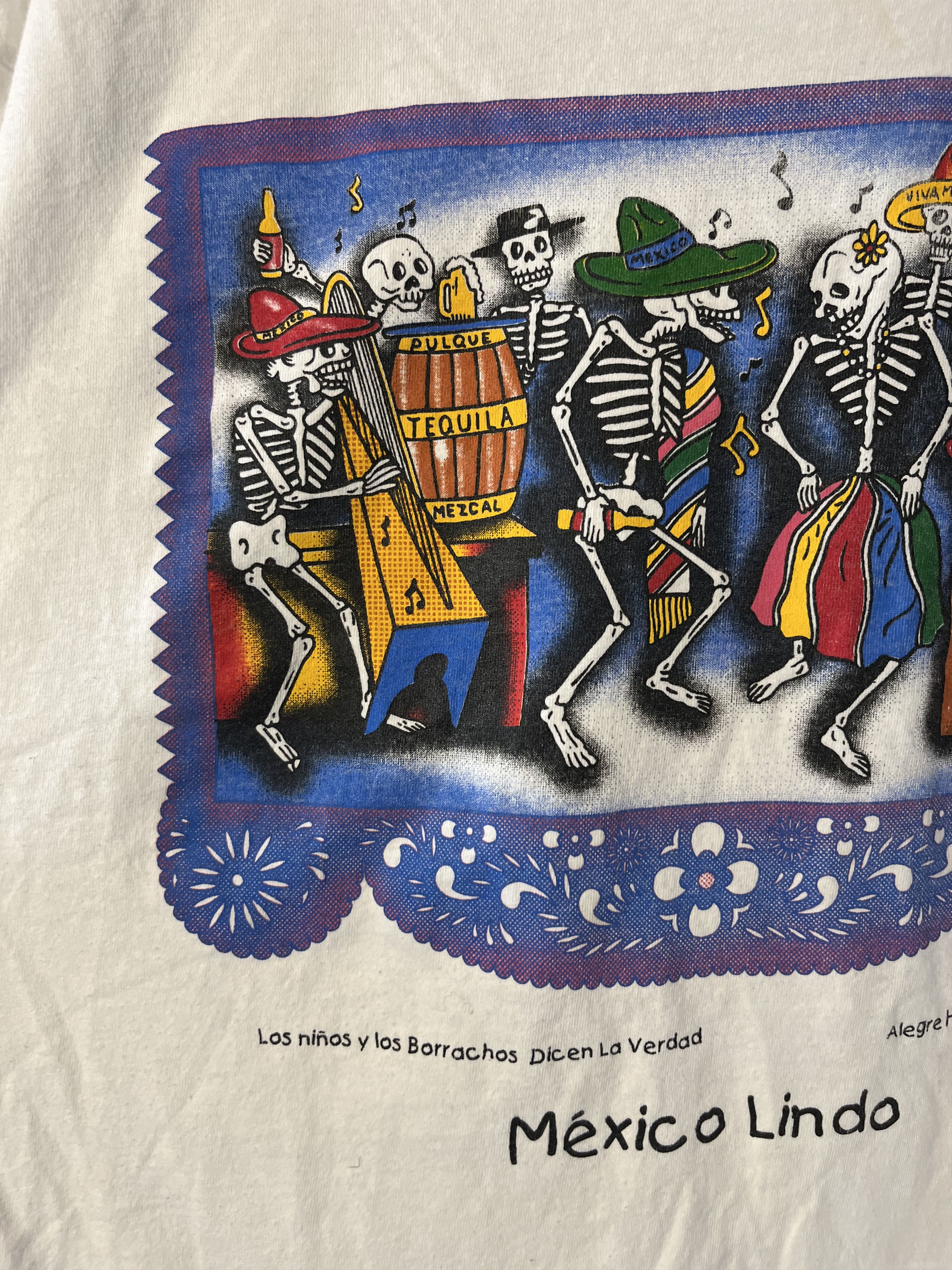 Vintage 90s Mexico Lindo South America Graphics Tee Art Size US XL / EU 56 / 4 - 5 Thumbnail