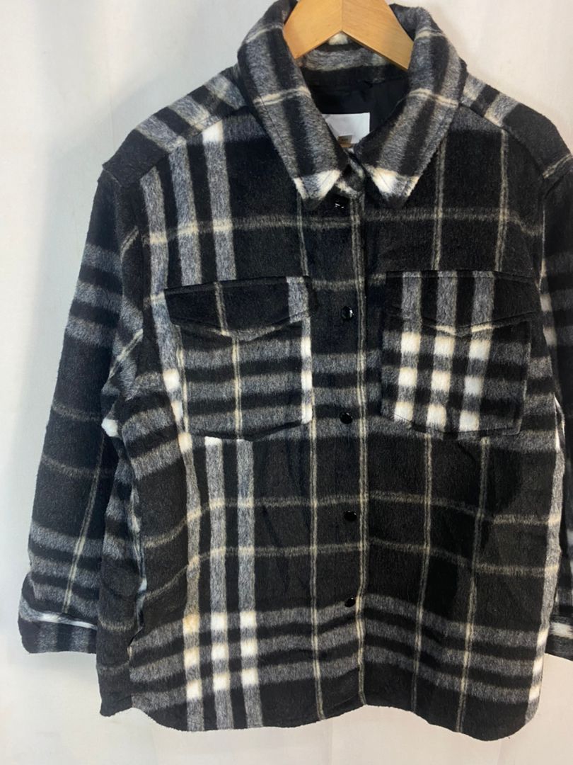 H&M H&M shadow plaid button up jacket Size US L / EU 52-54 / 3 - 3 Thumbnail