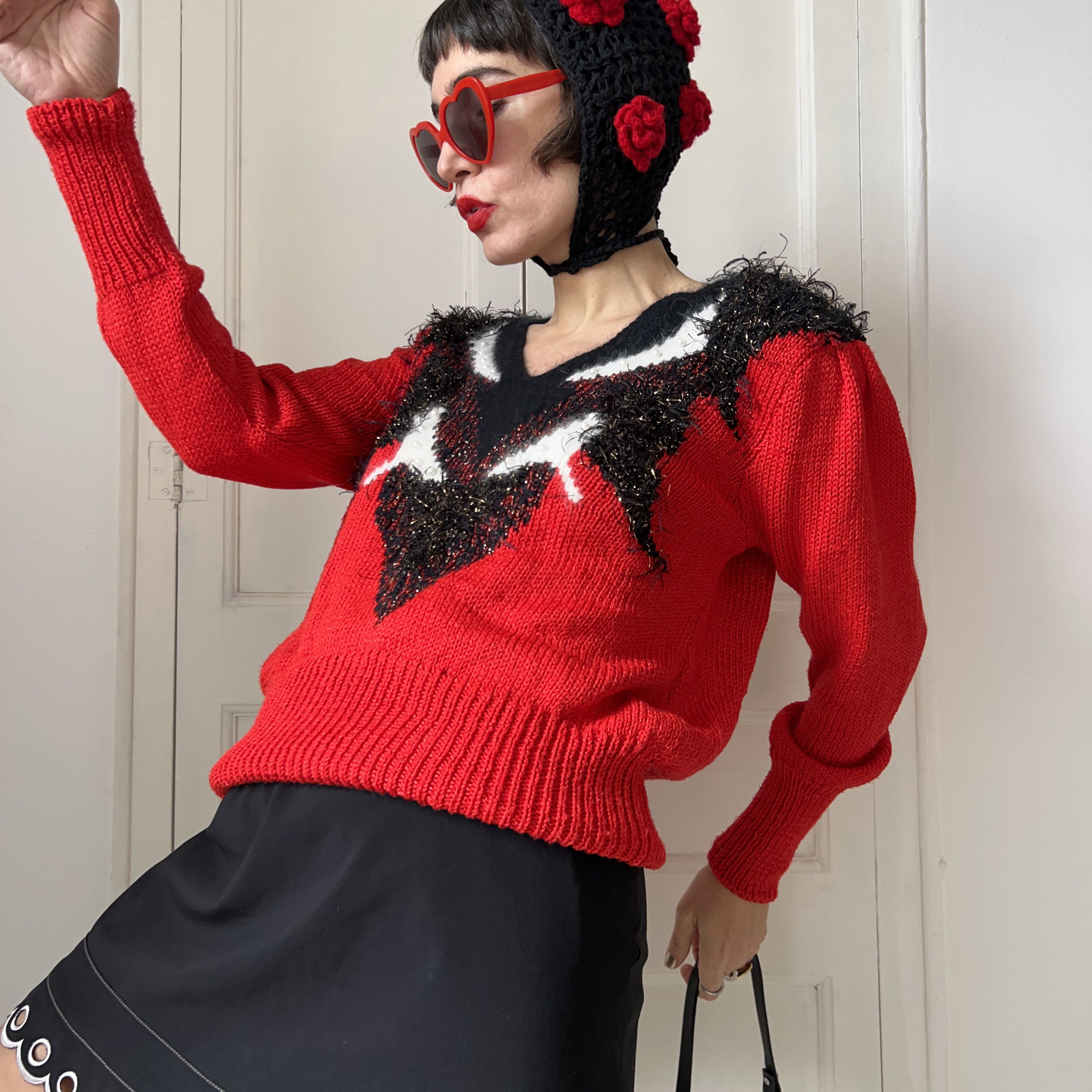 Vintage Vintage 80s Pearl Embellished Sweater Size M / US 6-8 / IT 42-44 - 4 Thumbnail