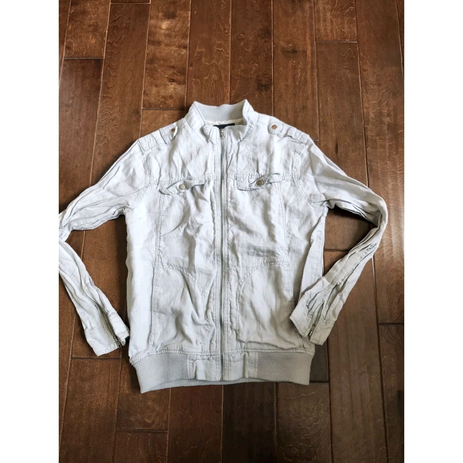 Vintage Twentyone Men Gray Zip Jacket with Pockets - Size L Size US L / EU 52-54 / 3 - 2 Thumbnail