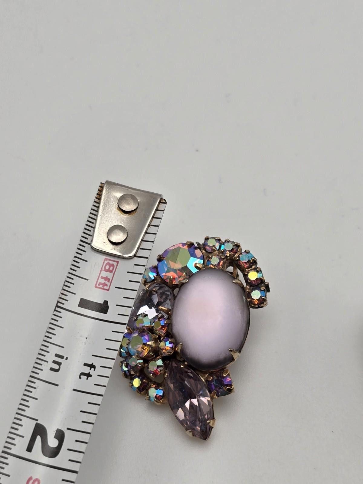Other Vintage 1950s Unsigned Aurora Borealis Clip-On Earrings Size ONE SIZE - 4 Thumbnail