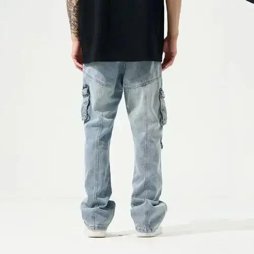 Jean Opium Cargo Baggy Flared Denim Jeans Size US 32 / EU 48 - 2 Thumbnail