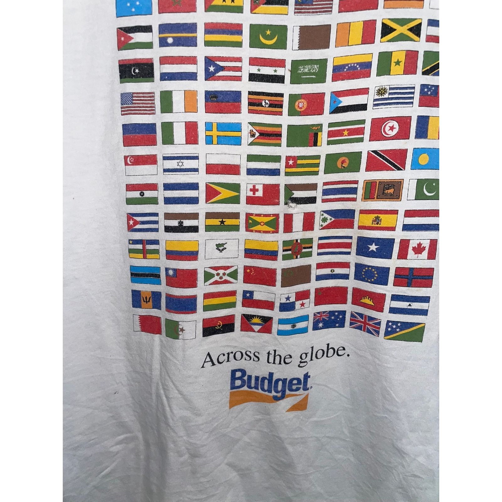 Vintage Vintage Flags Shirt Across The Street Globe Budget Tee XL Size US XL / EU 56 / 4 - 5 Thumbnail