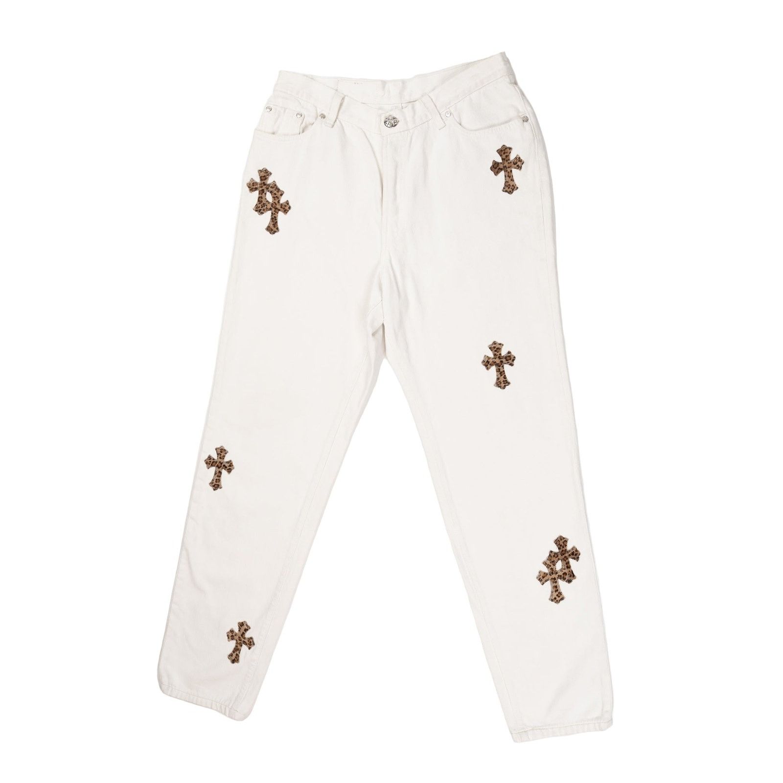 Chrome Hearts Levi's 501 Leopard Cross Patch White Jeans Size US 36 / EU 52 - 1 Thumbnail