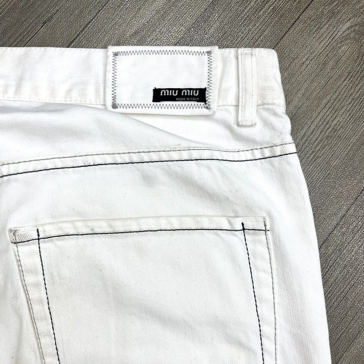 Miu Miu Miu Miu Denim White Pants Size US 30 / EU 46 - 8 Thumbnail