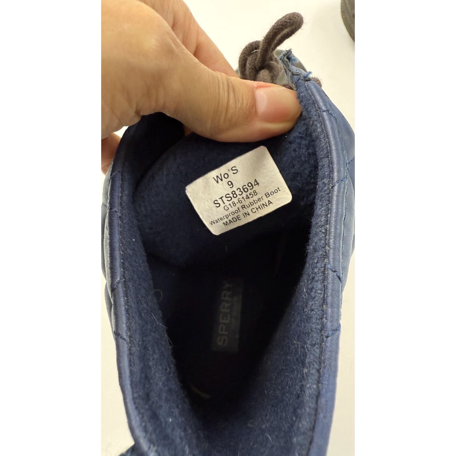 Sperry Sperry Top-Sider Boots Women's 9 Navy Quilted Waterproof Lace Up STS83694 Rain Boot Size US 9 / IT 39 - 4 Thumbnail