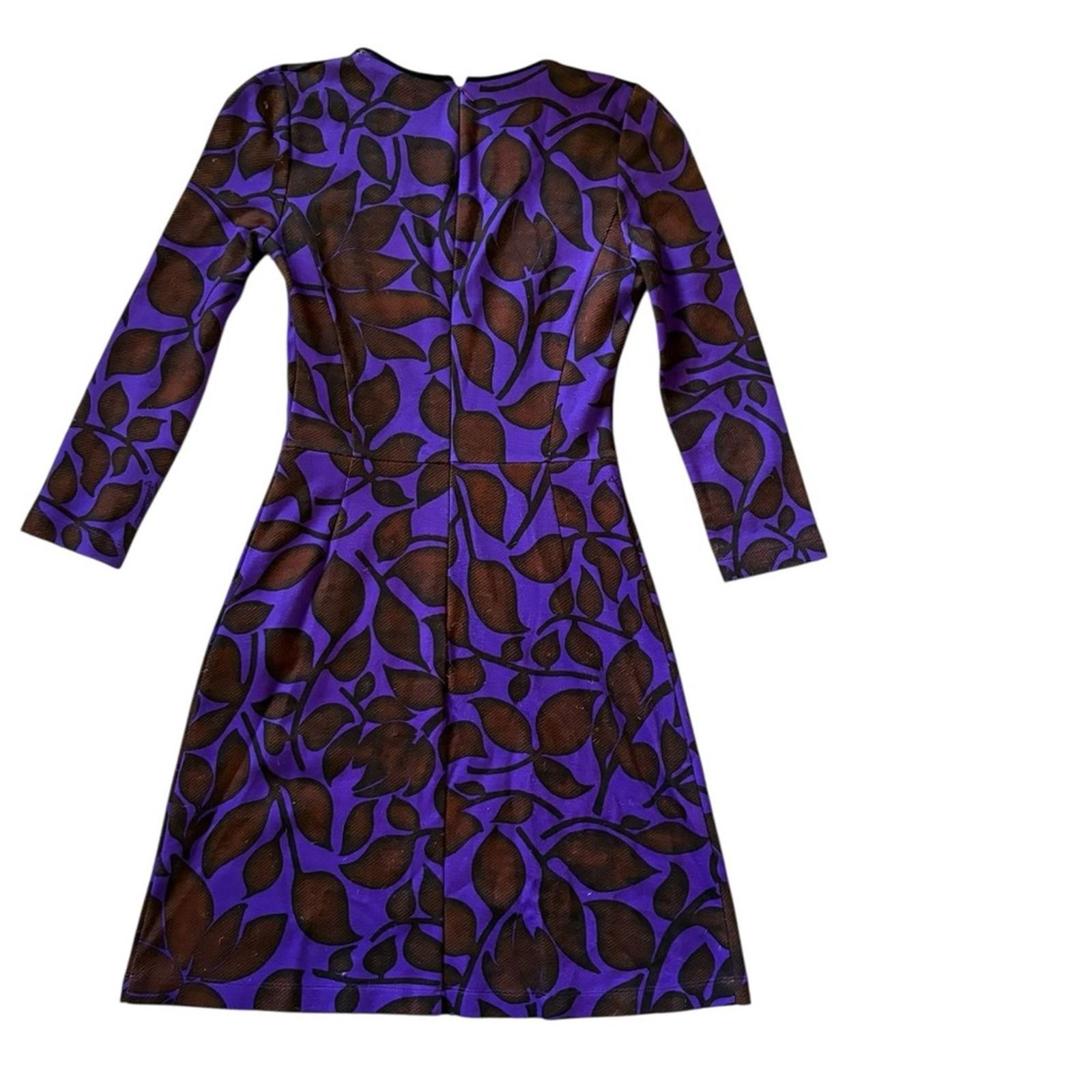 Just Cavalli Vintage Just Cavalli Purple and Brown Leaf Print Mini Dress Size XS / US 0-2 / IT 36-38 - 12 Thumbnail