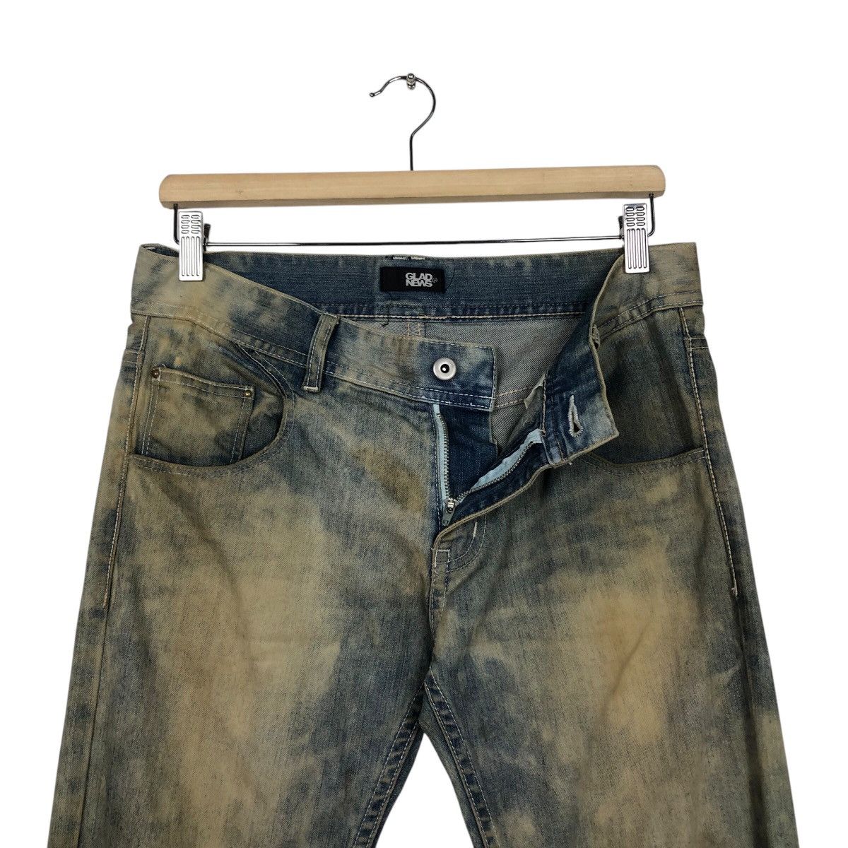 Japanese Brand Vintage Skinny Denim Jeans Glad News Acid Wash Issey Miyake Size US 34 / EU 50 - 18 Thumbnail