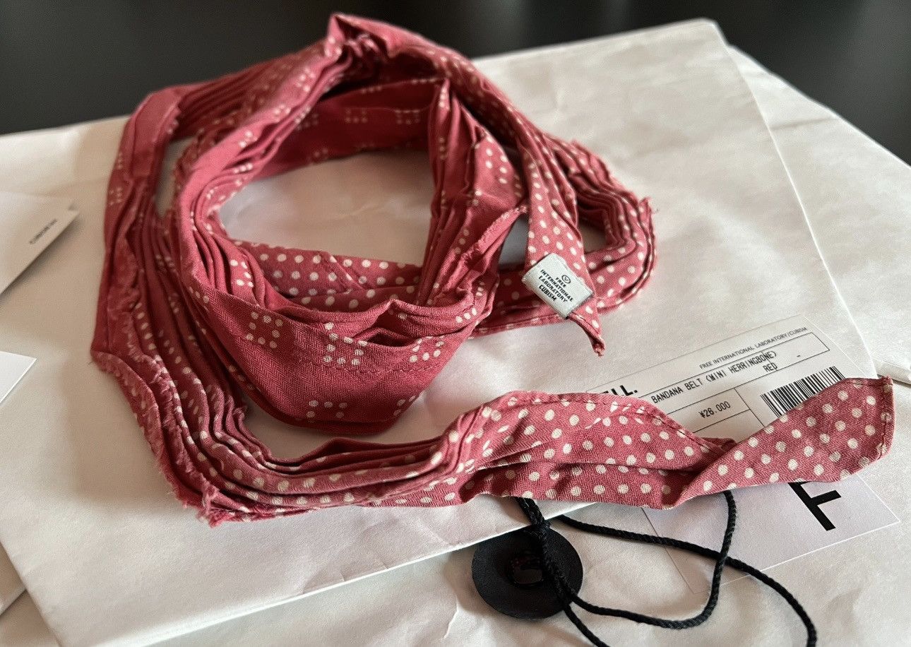 Visvim bandana belt mini herringbone red
