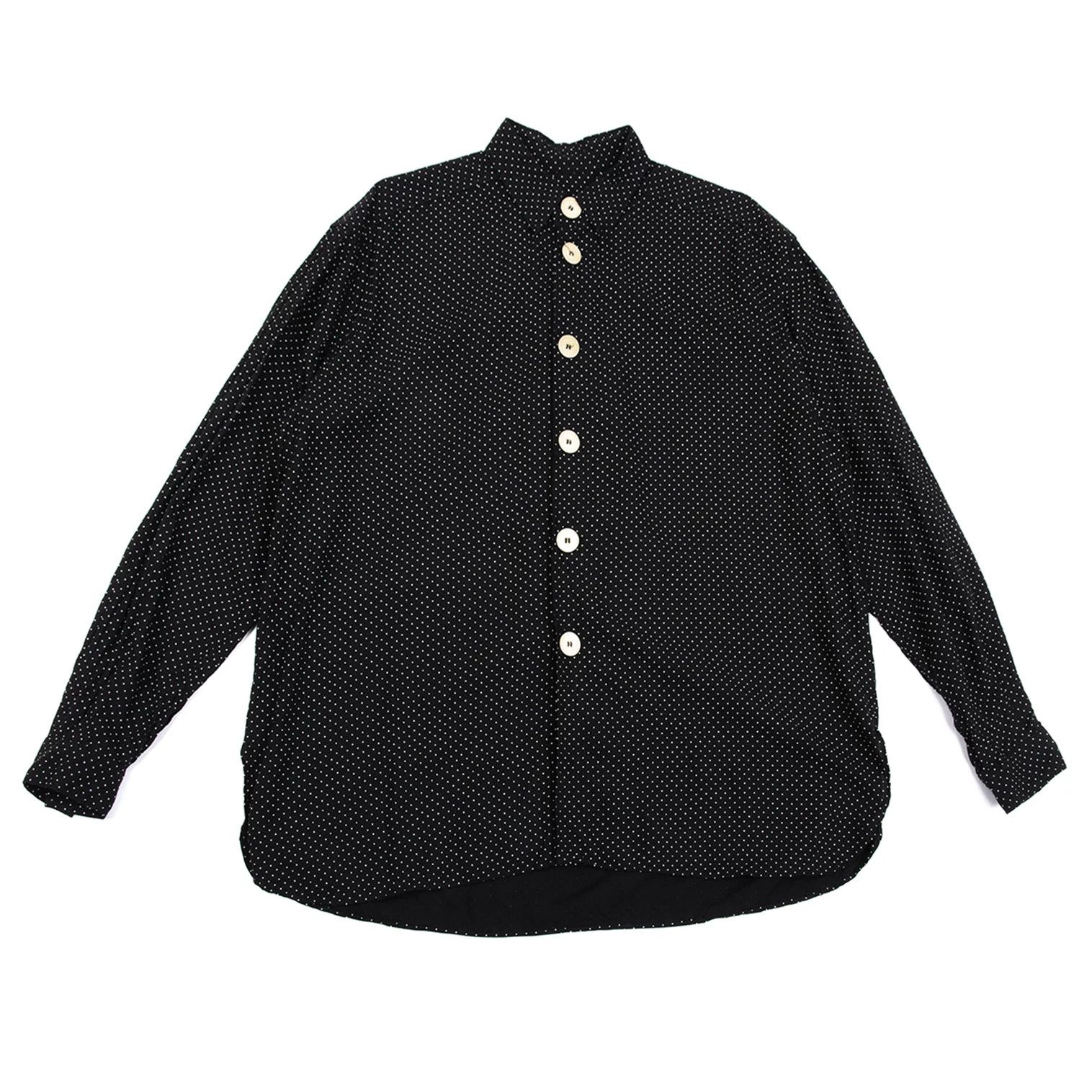 Emporio Armani Rayon Pin Dot Long Sleeve Shirt in Black and Off White Size US L / EU 52-54 / 3 - 1 Thumbnail