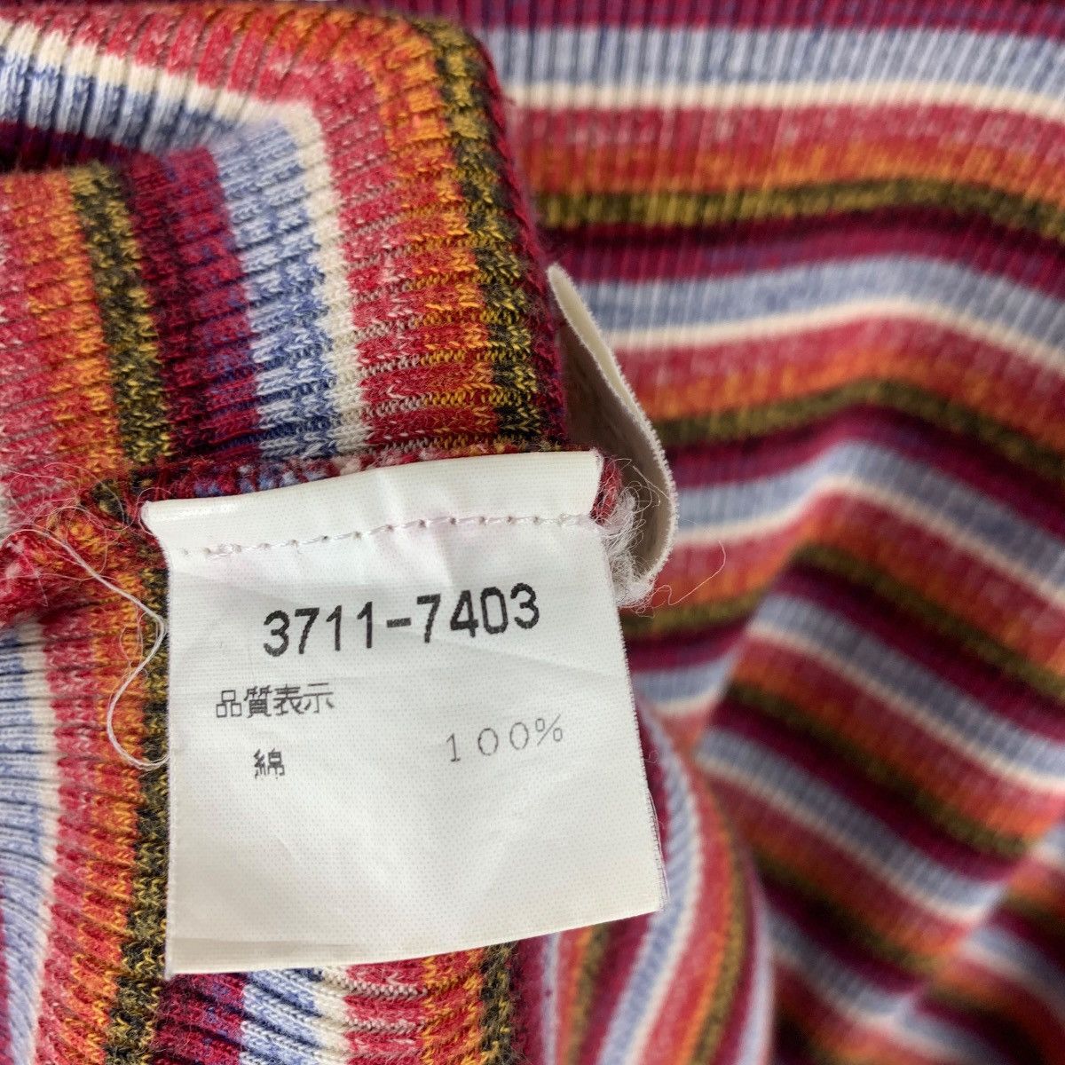 Japanese Brand × Kenzo Vintage KENZO homme u collar stripe long sleeve tee Size US L / EU 52-54 / 3 - 9 Thumbnail