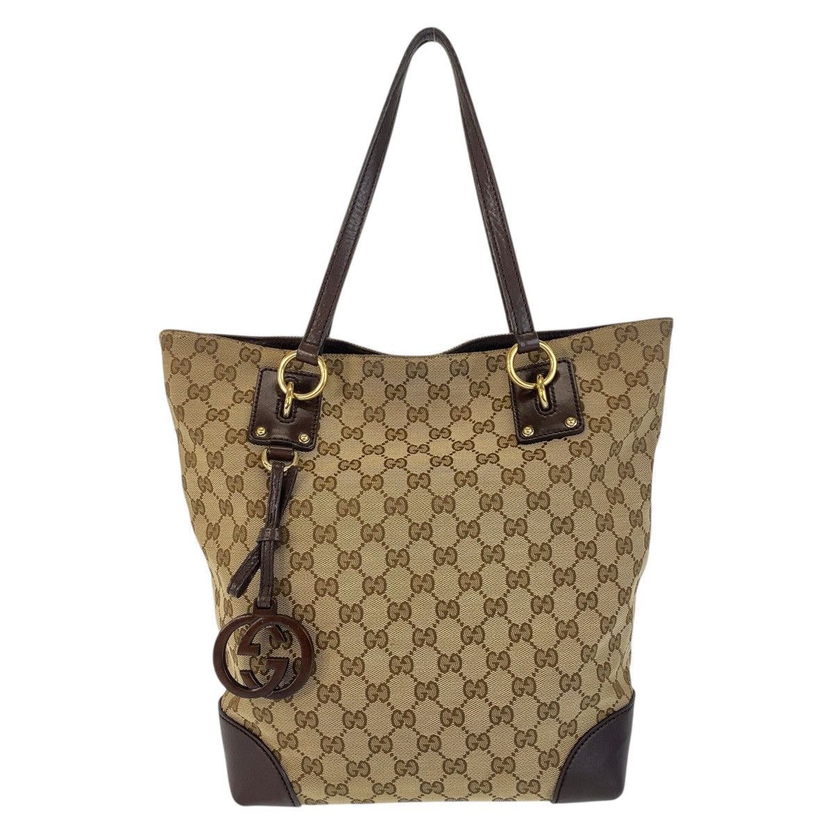Gucci Gucci GG Canvas/leather 2Way Tote Bag 247237 Canvas Shoulder Bag 247237 in Beige, Women's