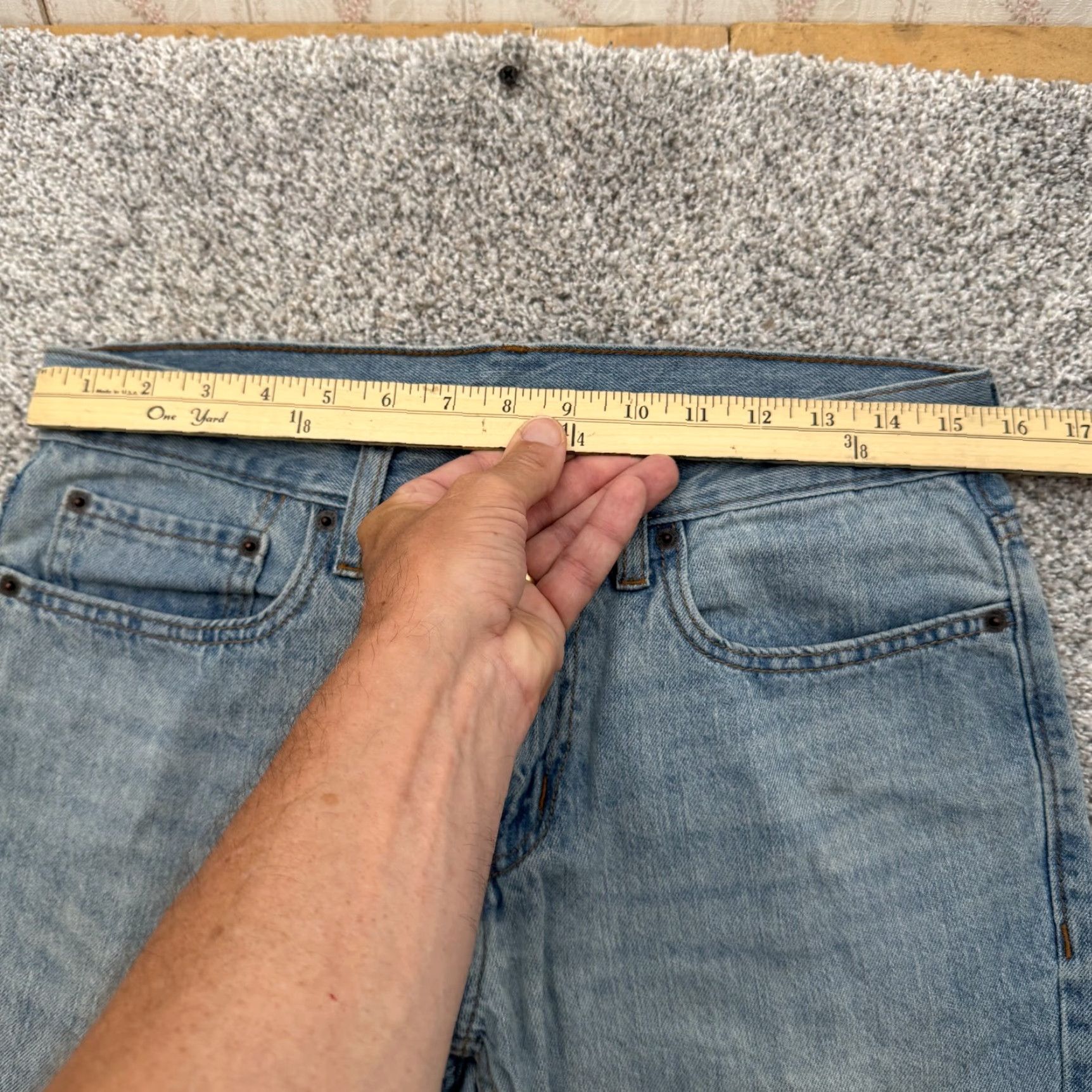 Old Navy Old Navy Jeans Mens 32x30 Blue OPP Straight Light Wash Denim 100% Cotton Classic Jeans Mens Size US 32 / EU 48 - 2 Thumbnail