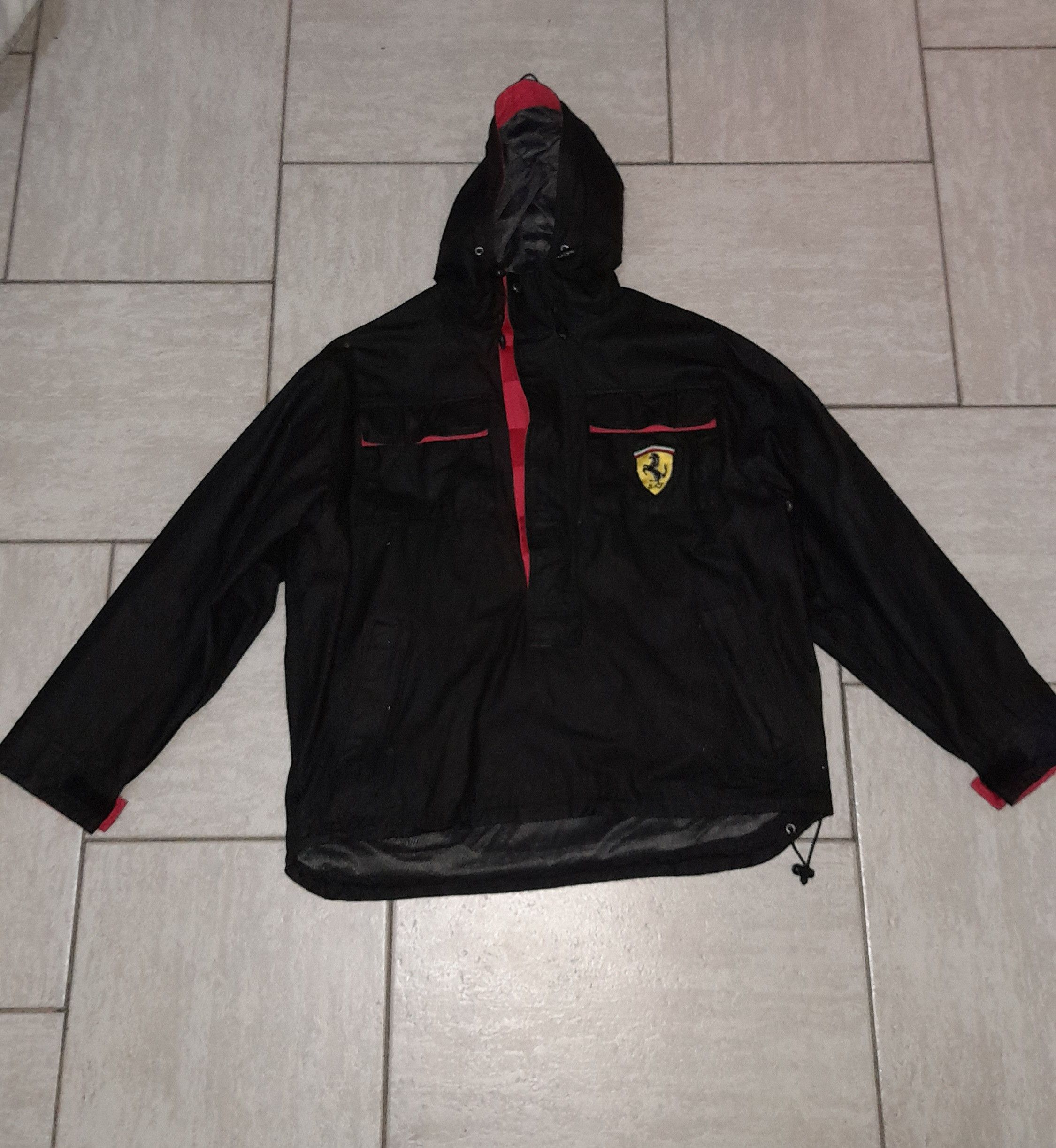 image of Vintage Ferrari Raincoat in Black, Men's (Size Small)