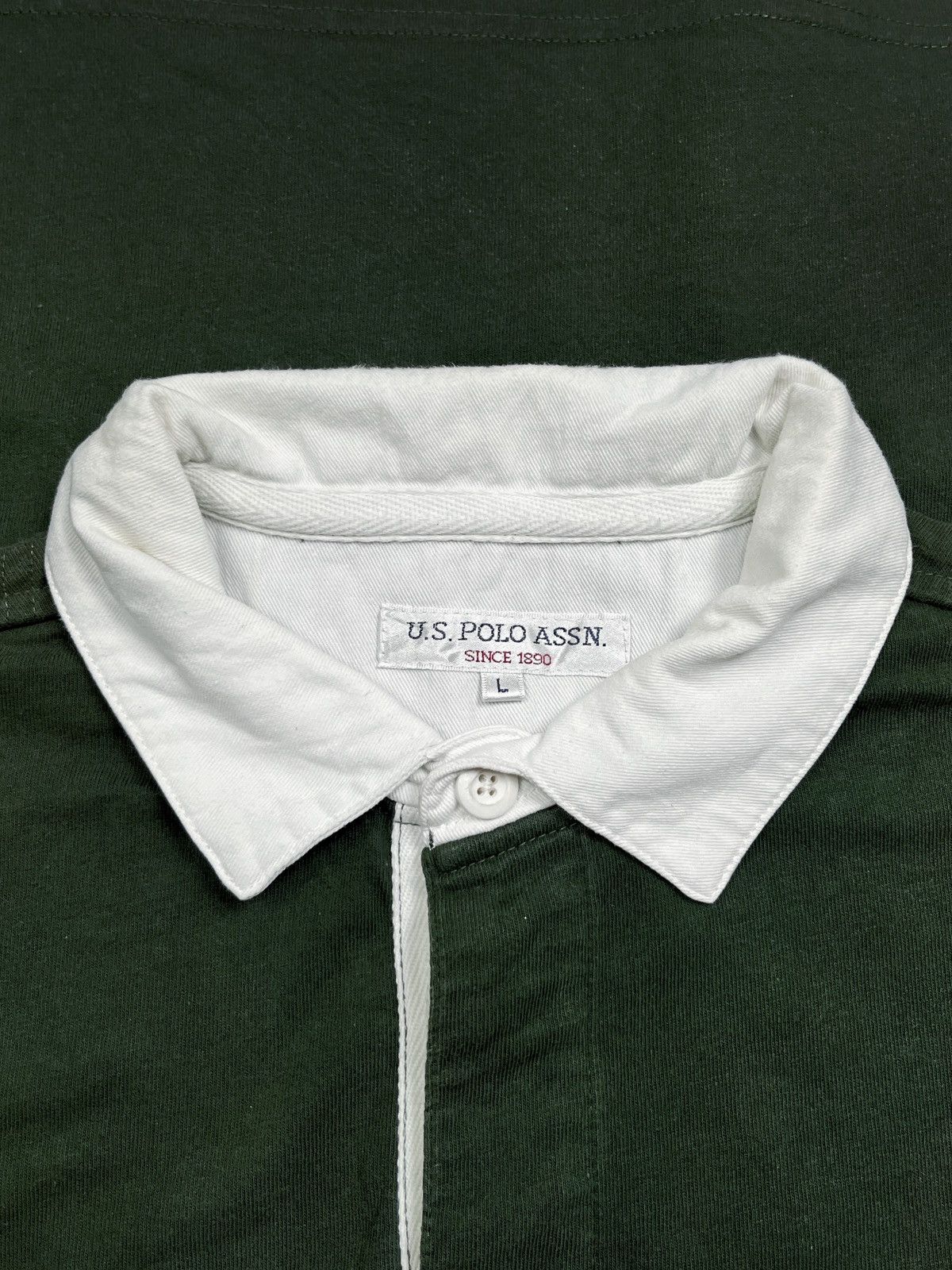 U.S. Polo Assn. U.S. Polo Assn White Collar Vintage Polo Shirt Size US XXL / EU 58 / 5 - 5 Thumbnail