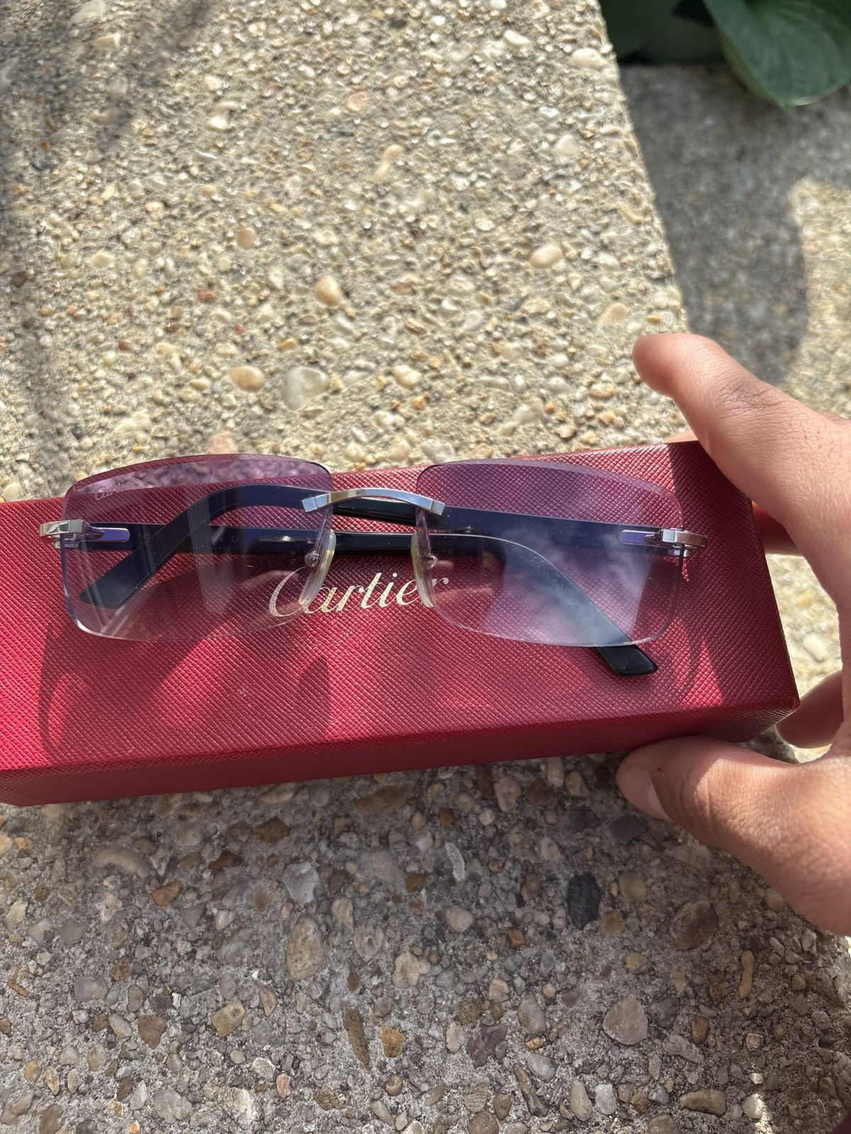 Cartier Cartier Rimless Purple Metal Eyeglasses Frames Size ONE SIZE - 7 Thumbnail