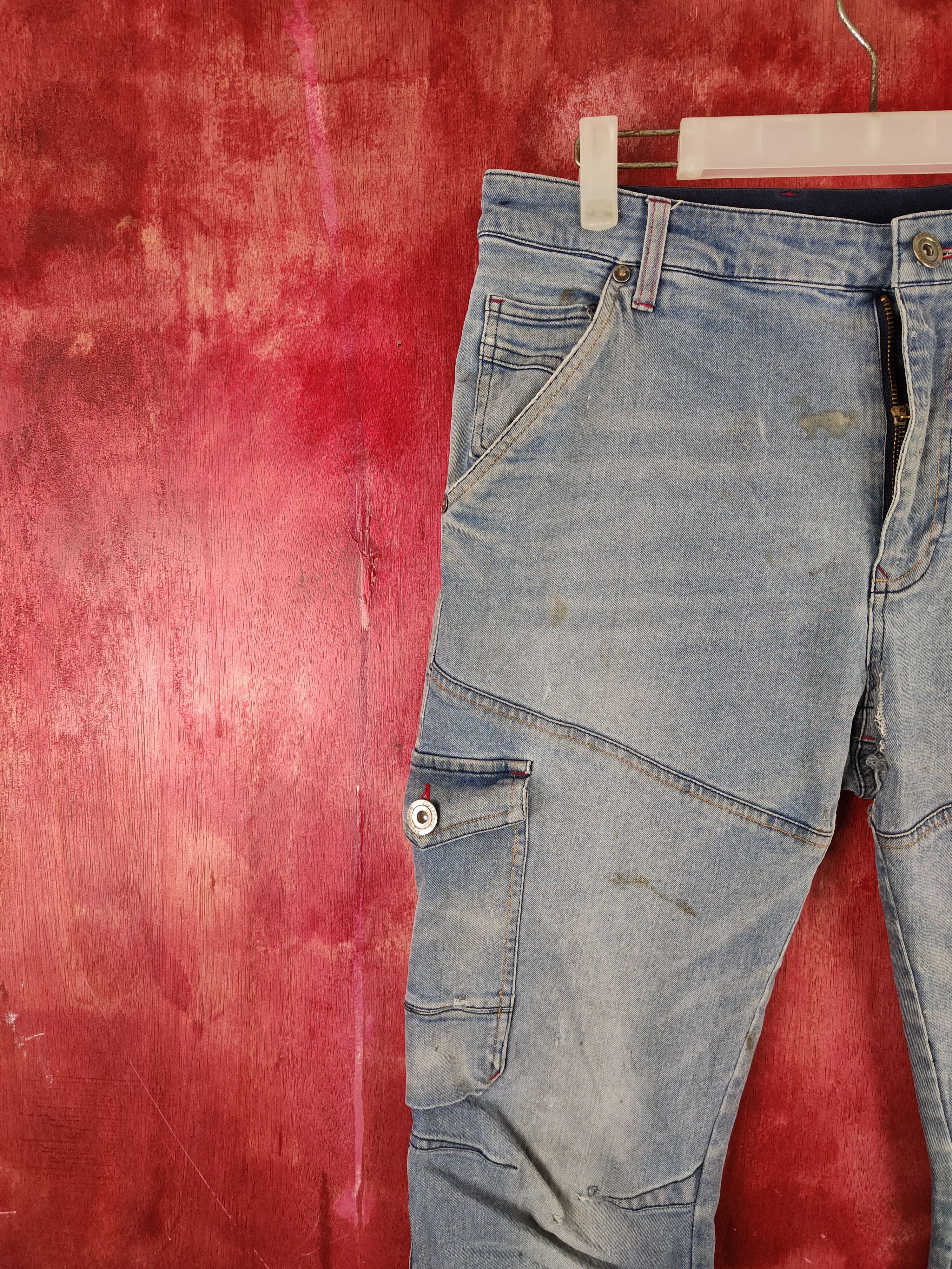 Japanese Brand FieldCore Blue Faded Distressed Ripped Jeans #S2018 Size US 33 - 4 Thumbnail