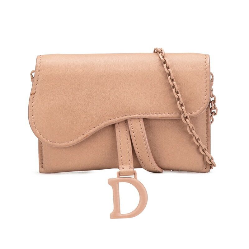 Dior Dior Saddle Nano Pouch Leather 2Way Shoulder Bag Leather Shoulder Bag in Beige, Women's