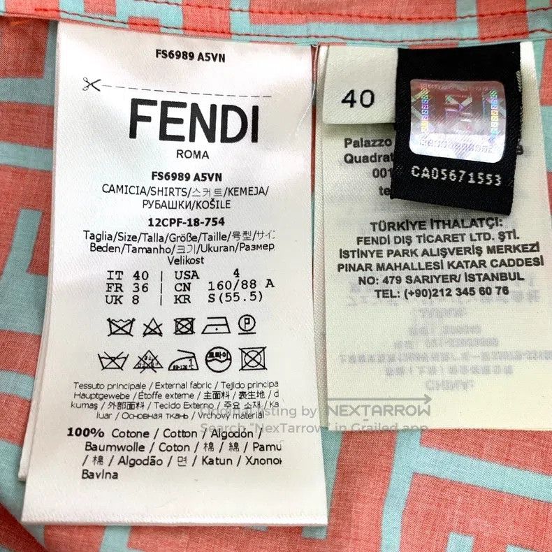 Fendi Fendi Color-blocked logo print all-over print cotton colla Size XS / US 0-2 / IT 36-38 - 6 Thumbnail