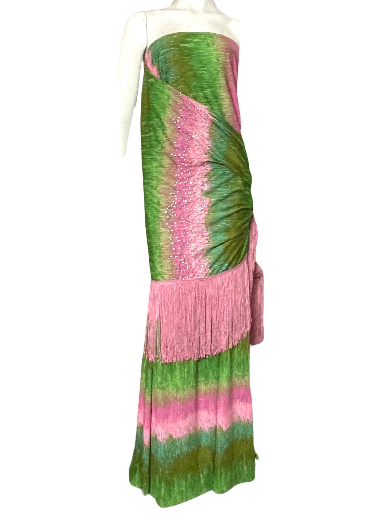 image of Mr Blackwell 1960S Vintage 2 Piece Maxi Evening Ensemble in Pink, Women's (Size Small)