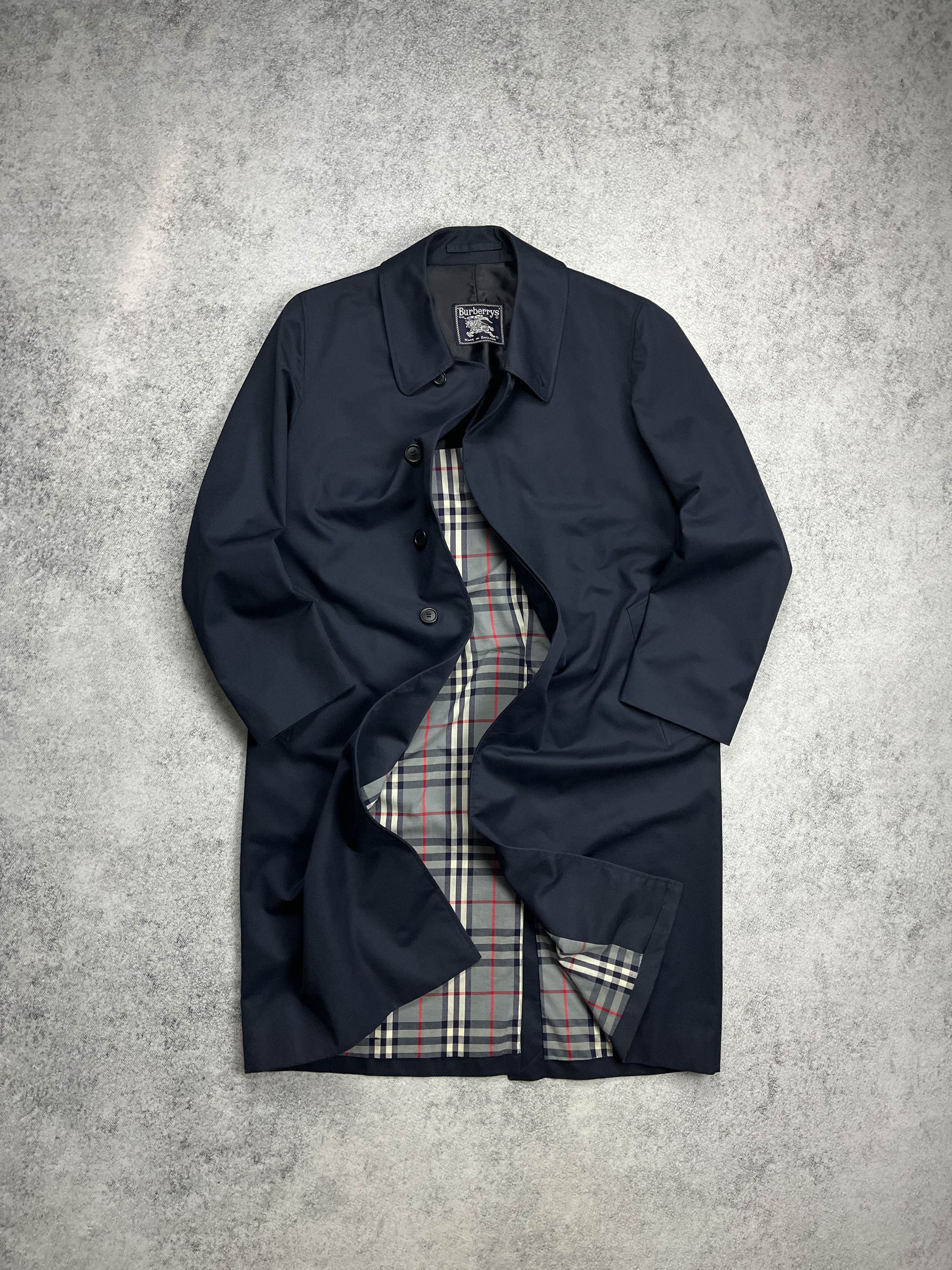 image of Burberry's Trench Coat Dark Navy Made In England, Men's (Size Large)