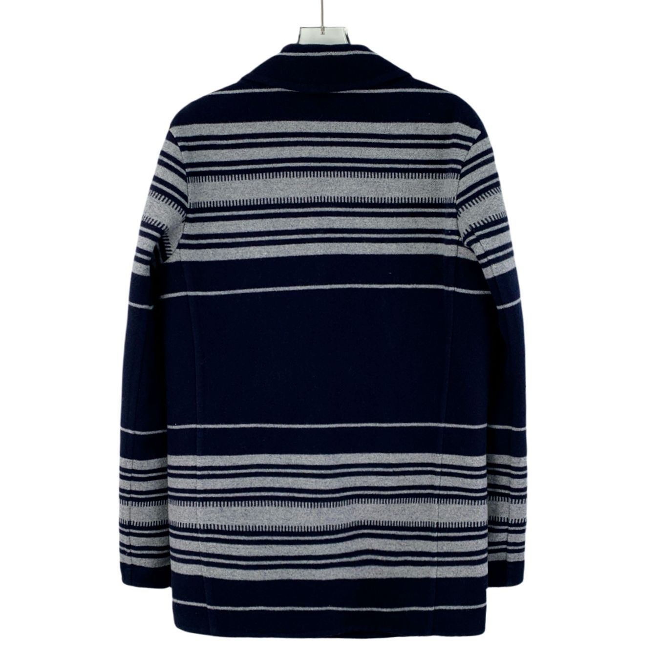 Loewe Loewe Mens Navy & Gray Striped Wool Cashmere Blend Single-Br Size US S / EU 44-46 / 1 - 6 Thumbnail