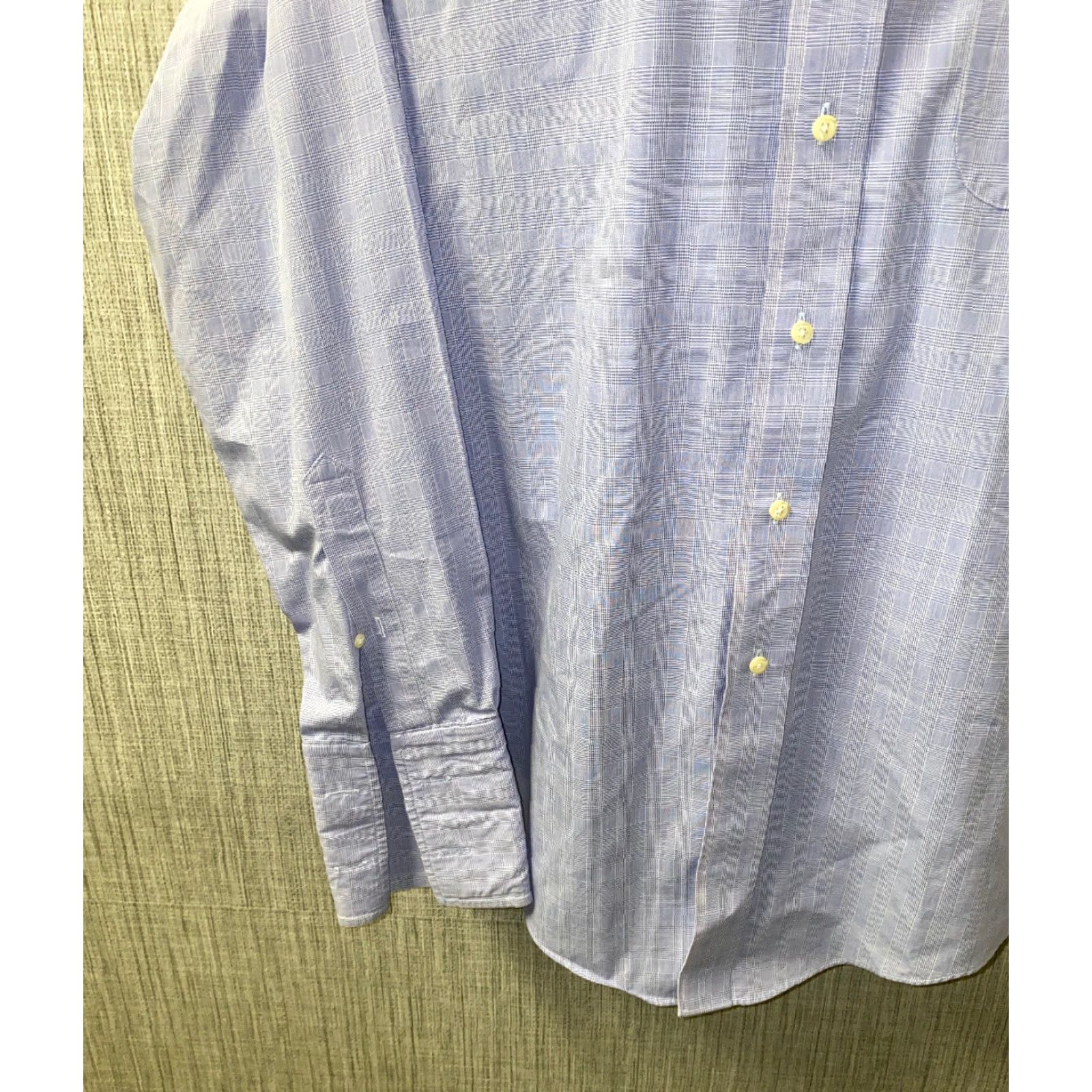 Brooks Brothers Brooks Brothers 346 Mens Blue Non Iron Long Sleeve Dress Shirt Size 16 Checks 100% Cotton Regular Size 42R - 4 Thumbnail