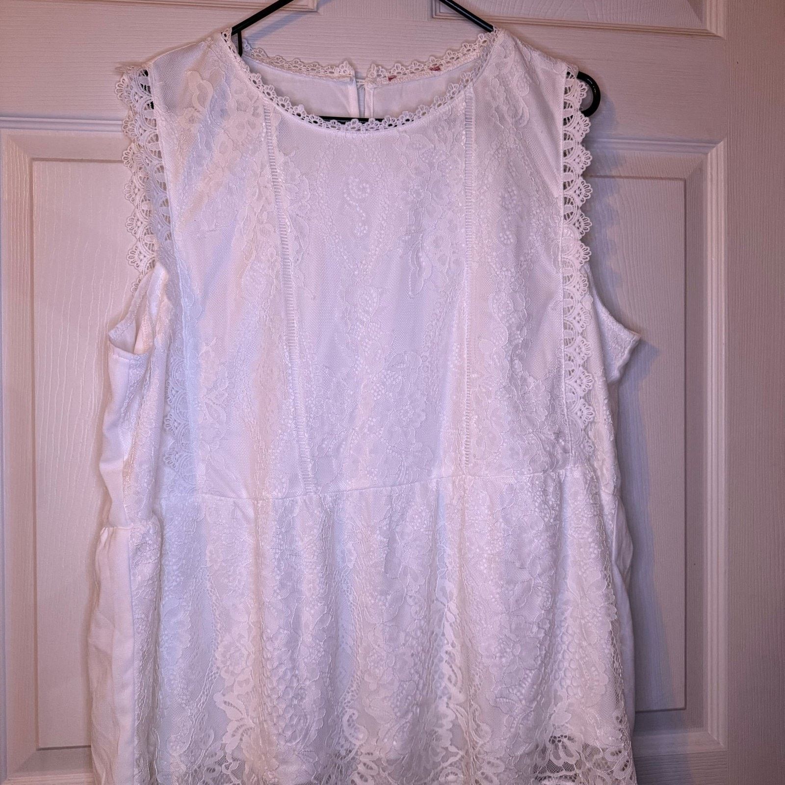 Other White Lace Sleeveless Blouse Top - Elegant & Versatile Size XXL / US 16-18 / IT 52-54 - 1 Thumbnail