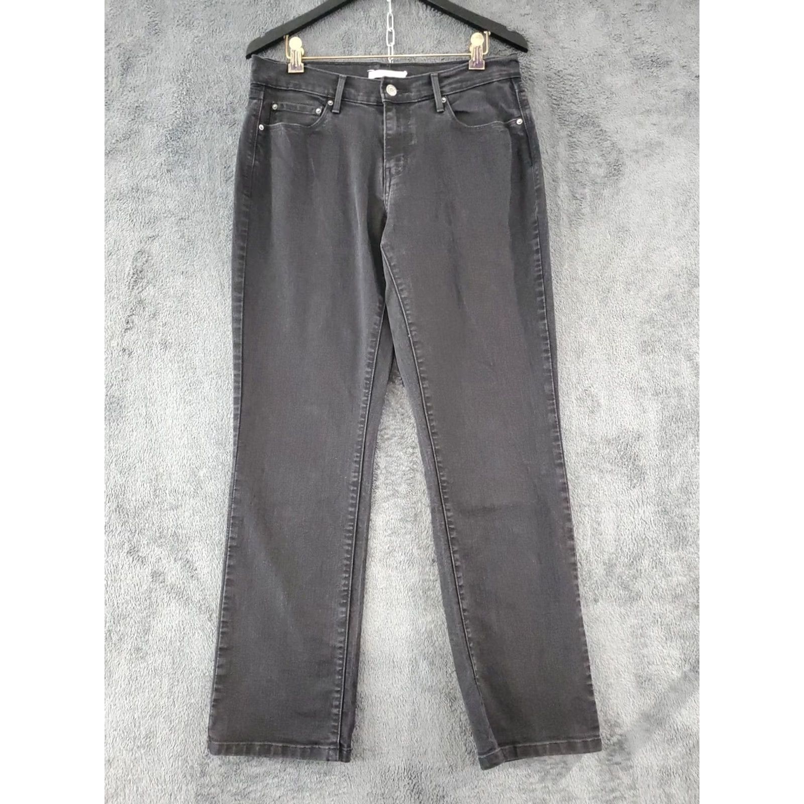 Levi's Levi's 505 Straight Jeans Womens Black Denim Mid Rise Dark Wash Size 29 Black/Denim Jeans Women 505 Straight Menus Womens Size 29" - 3 Thumbnail