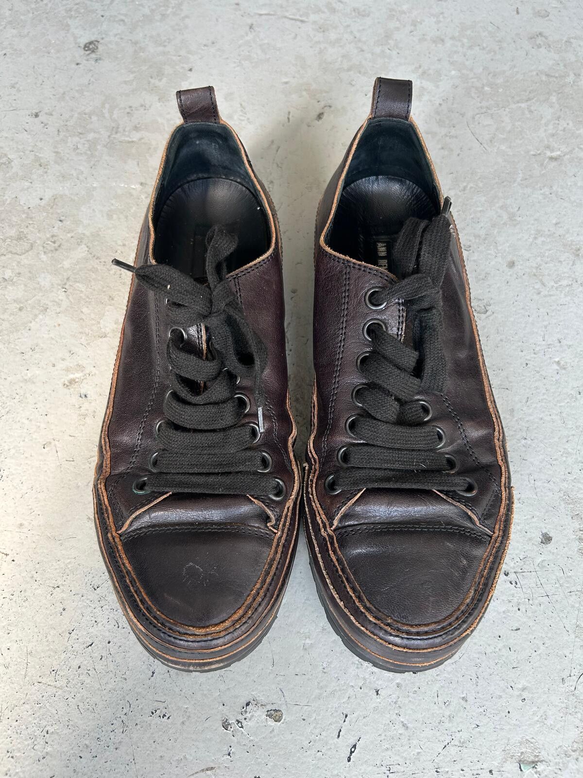 Ann Demeulemeester Ann Demeulemeester Leather Lug Sole Sneakers (41) Size US 8 / EU 41 - 3 Thumbnail
