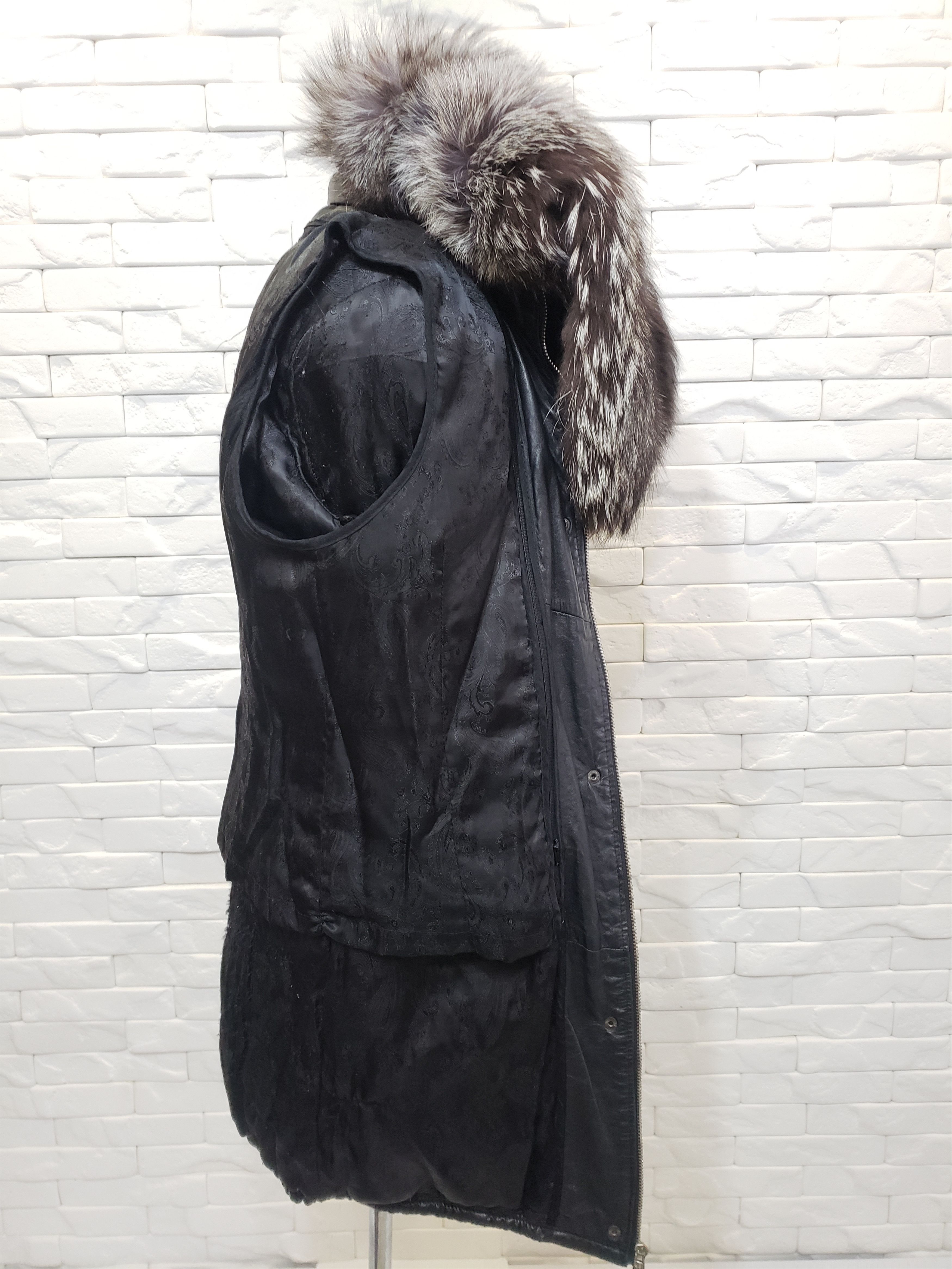 Genuine Leather Black women's leather jacket with a hood. Size M / US 6-8 / IT 42-44 - 8 Thumbnail