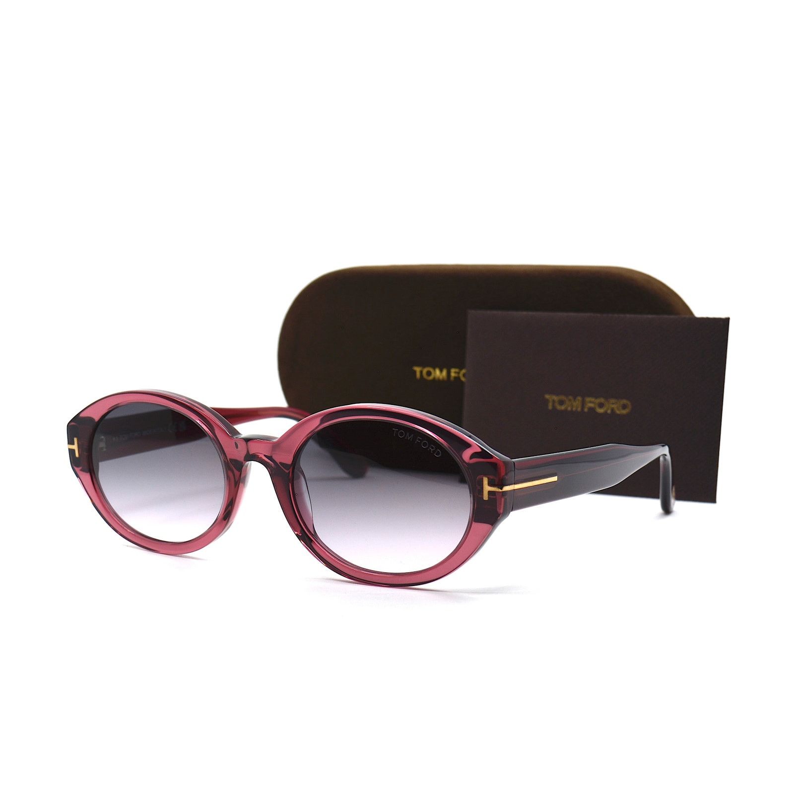 TOM FORD GENEVIEVE TF916/S 81B SHINY VIOLET SMOKE SUNGLASSES