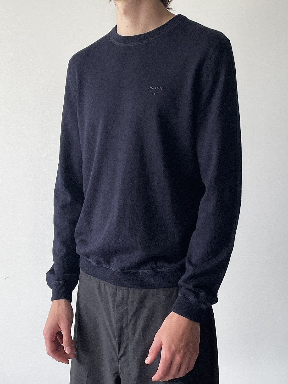 Prada Prada Chest Logo Wool Sweater Size US L / EU 52-54 / 3 - 2 Thumbnail