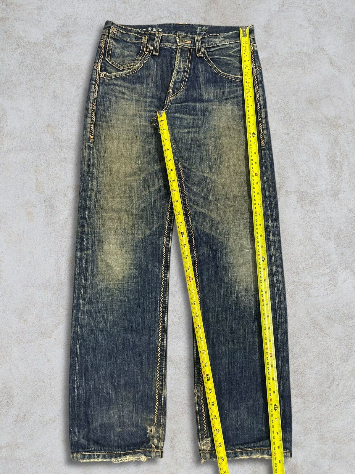 GOSTAR DE FUGA Keiji Itakura Japan Denim Mud Wash Button-Fly Frayed Jeans Size US 31 - 18 Thumbnail
