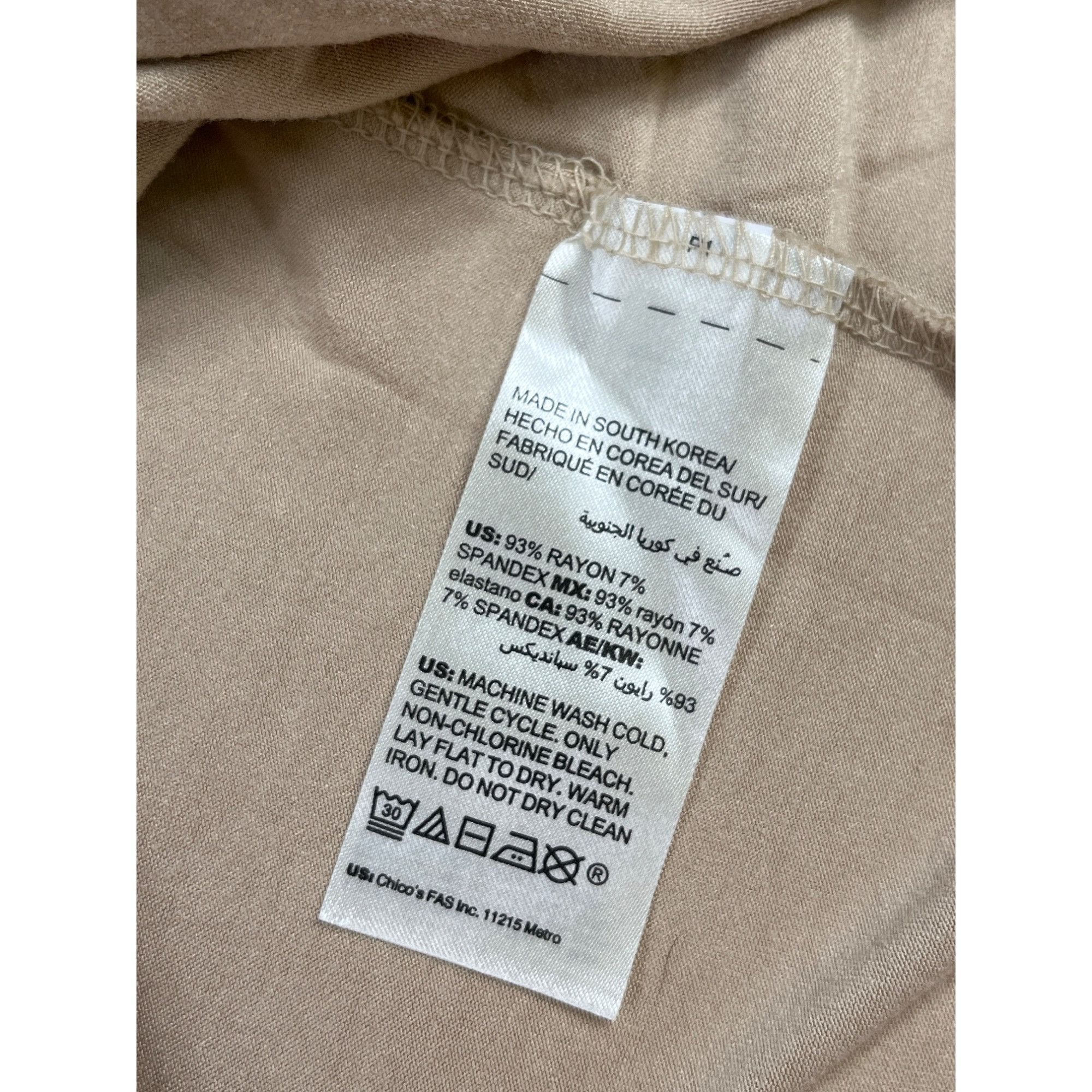 Chicos Chicos SKU 7690 Womens Beige Long Sleeve T Shirt Size XL Size XL / US 12-14 / IT 48-50 - 10 Thumbnail