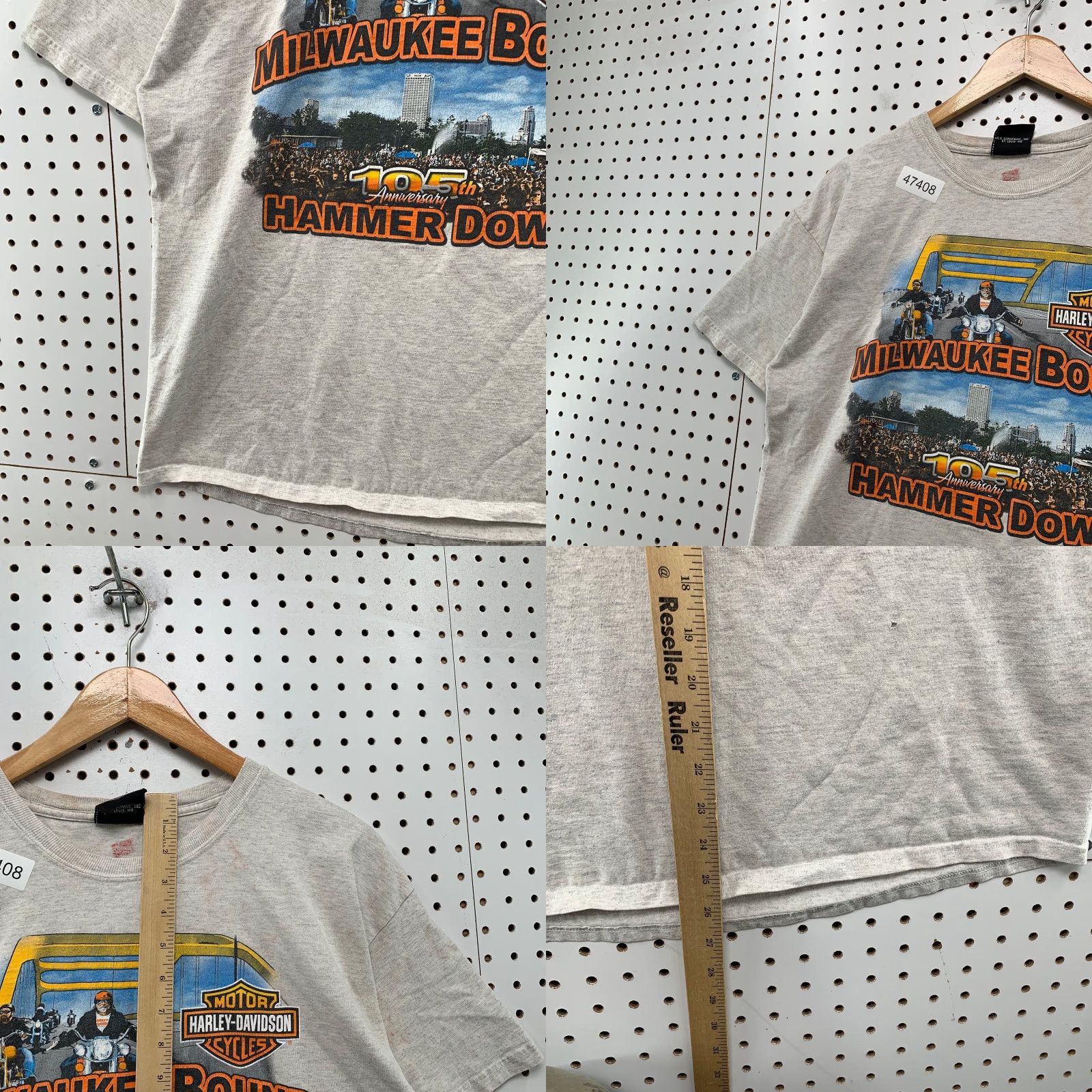 Harley Davidson Harley-Davidson T Shirt Mens Large Gray Milwaukee Bound Distressed Vintage Shirt Size US L / EU 52-54 / 3 - 8 Thumbnail