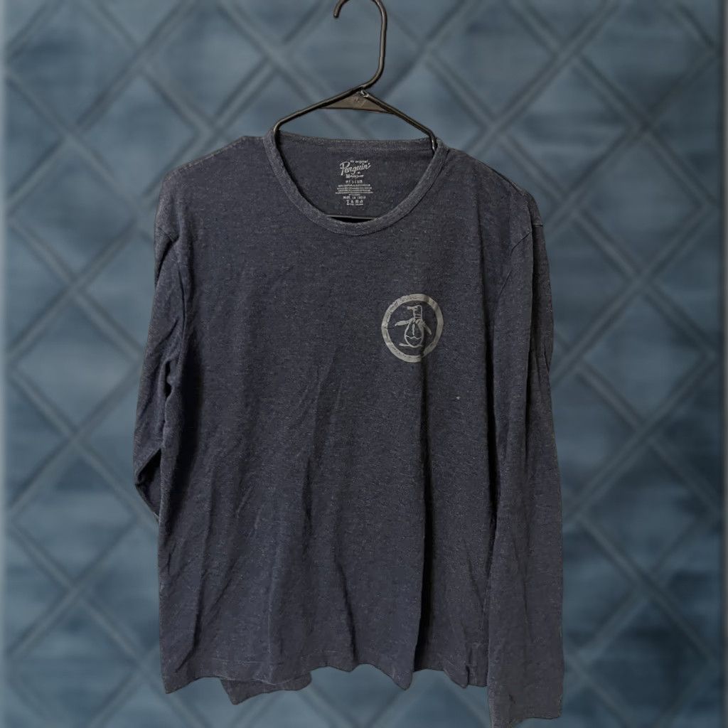Original Penguin MEN'S ORIGINAL PENGUIN LONG SLEEVE CREWNECK T-SHIRT SIZE M BLUE COTTON BLEND LOGO REGULAR FIT Size US M / EU 48-50 / 2 - 1 Thumbnail
