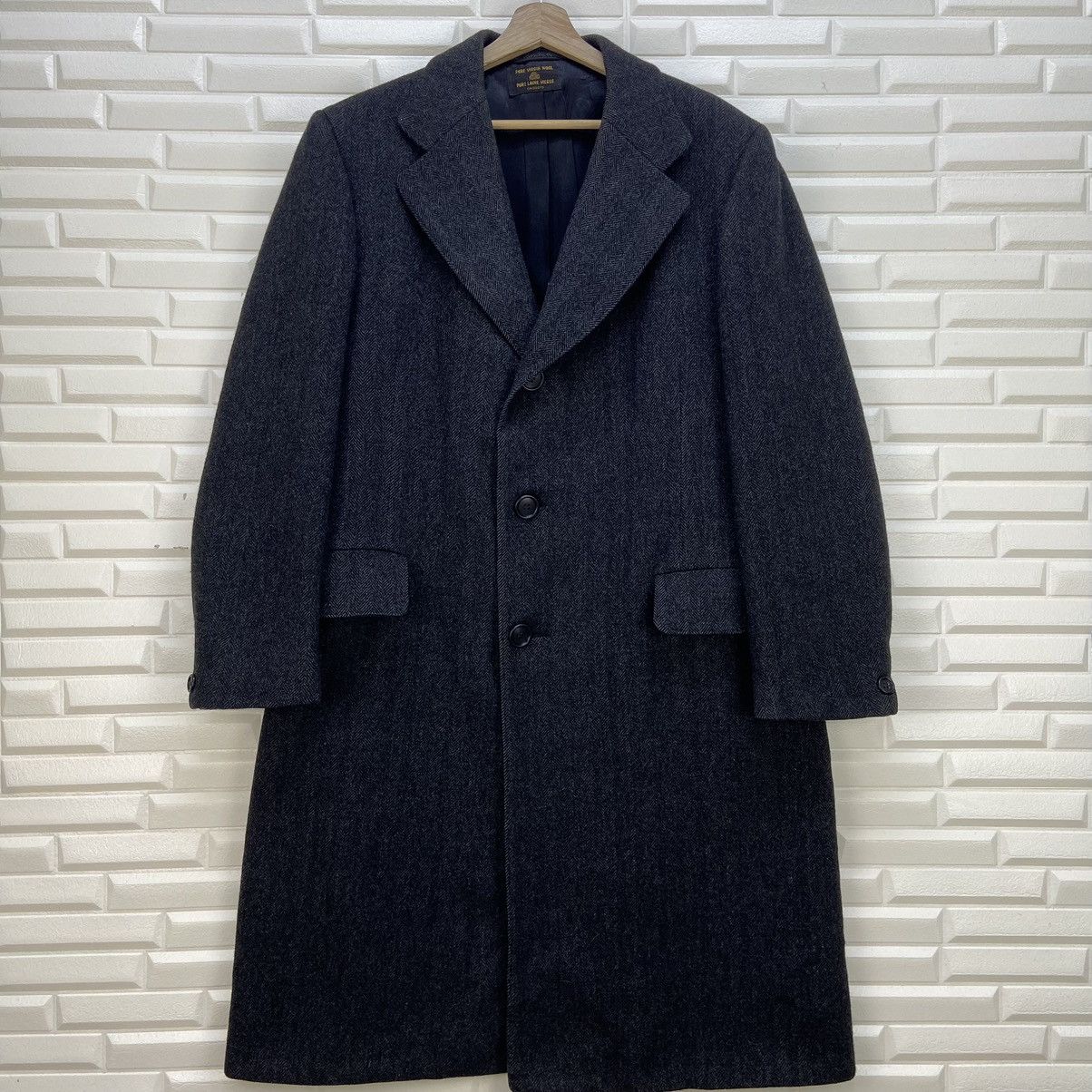 Holt Renfrew Pure Virgin Wool Holt Renfrew Herringbone Overcoat Size US M / EU 48-50 / 2 - 1 Thumbnail