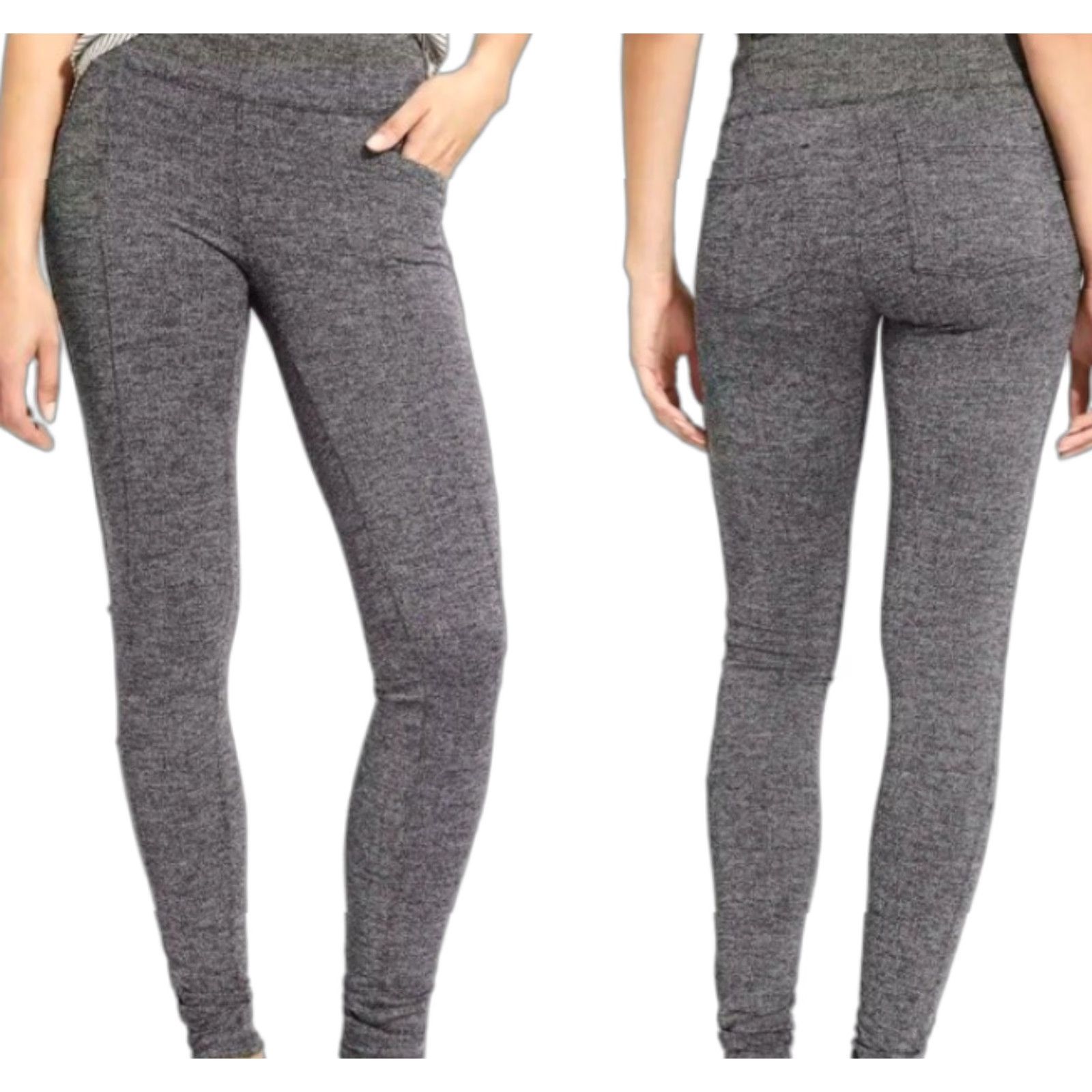Athleta Leggings Herringbone Meta High Rise Waist Gray Women’s Medium