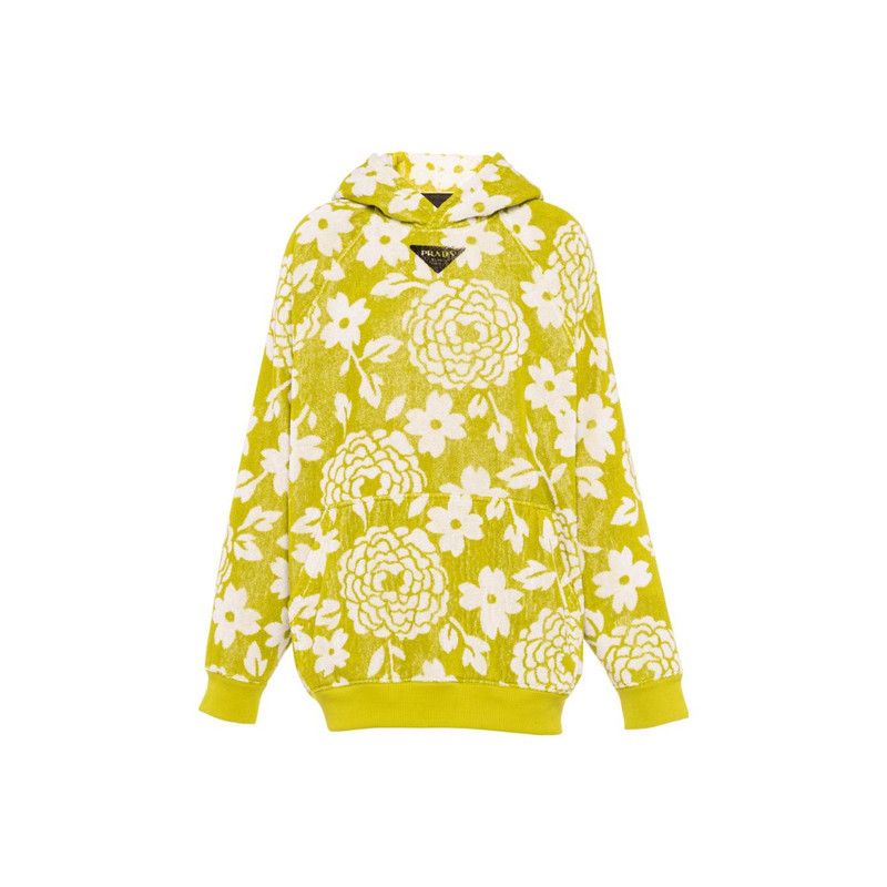 Prada Prada SS22 Floral Print Hooded Sweatshirt Size US L / EU 52-54 / 3 - 1 Thumbnail